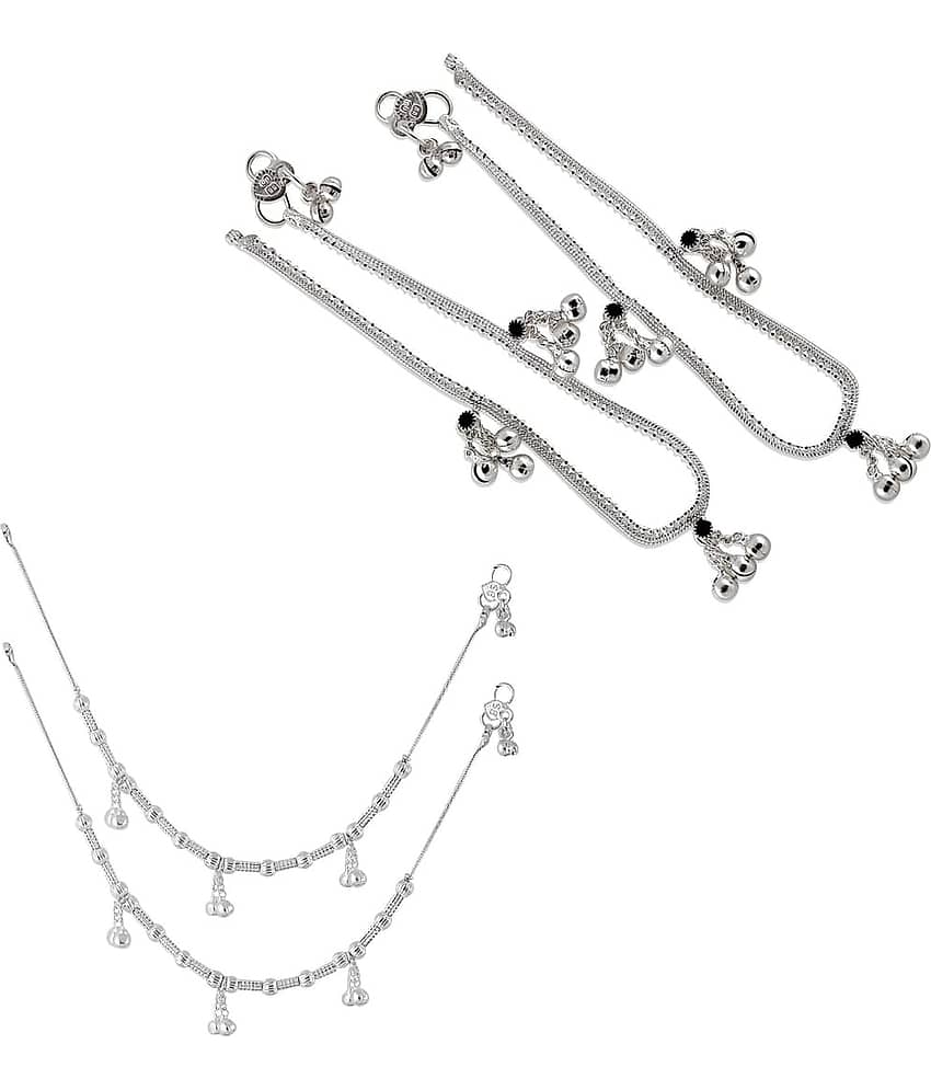 HEER COLLECTION - Silver Anklets ( Pack of 2 ) - Anklets | Buy online on ZillyBuy