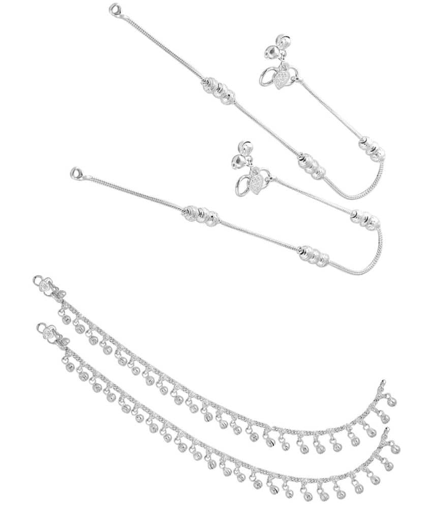 HEER COLLECTION - Silver Anklets ( Pack of 2 ) - Anklets | Buy online on ZillyBuy