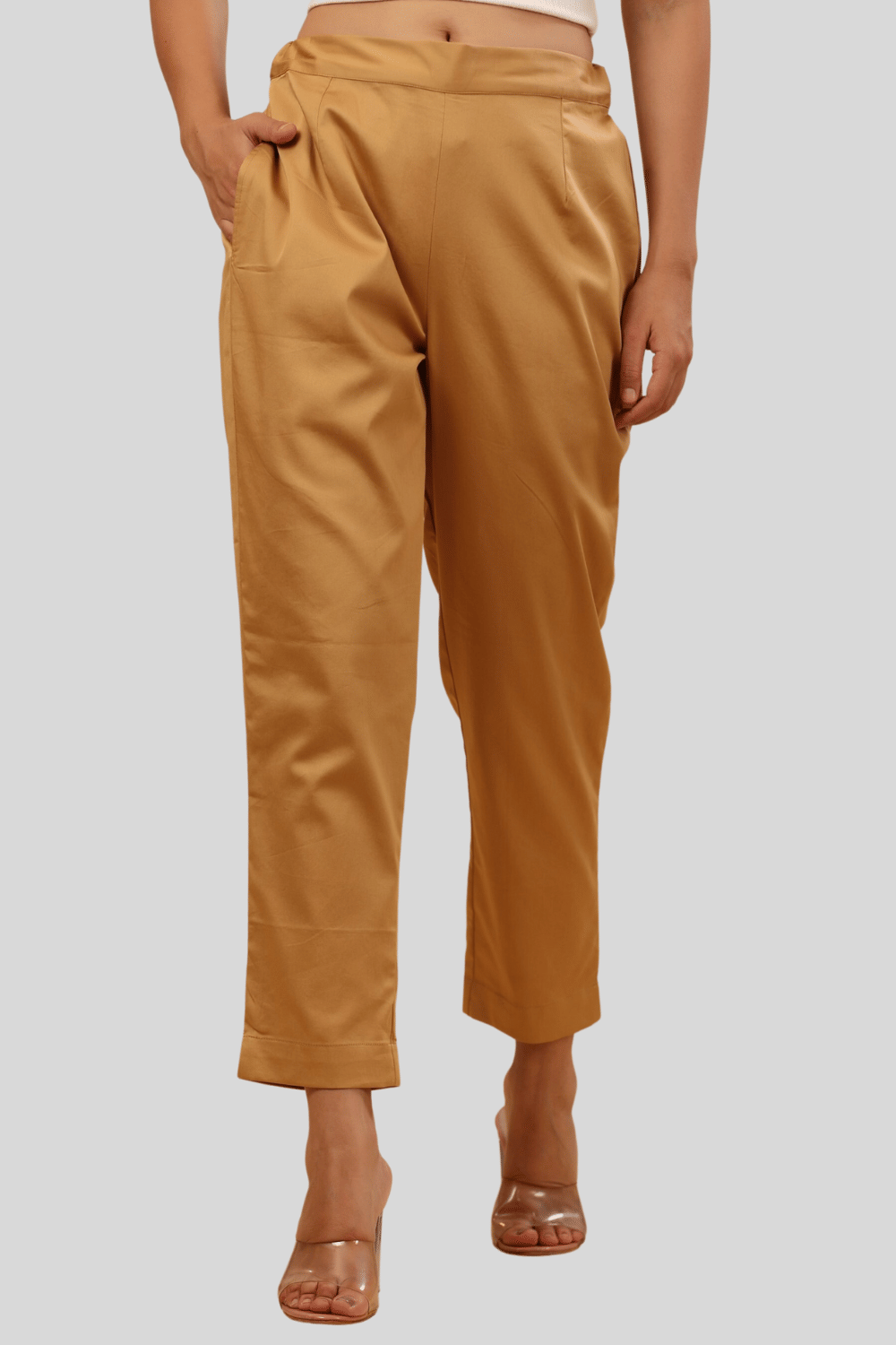 Juniper - Beige Cotton Women's Pencil Pants ( Pack of 1 )