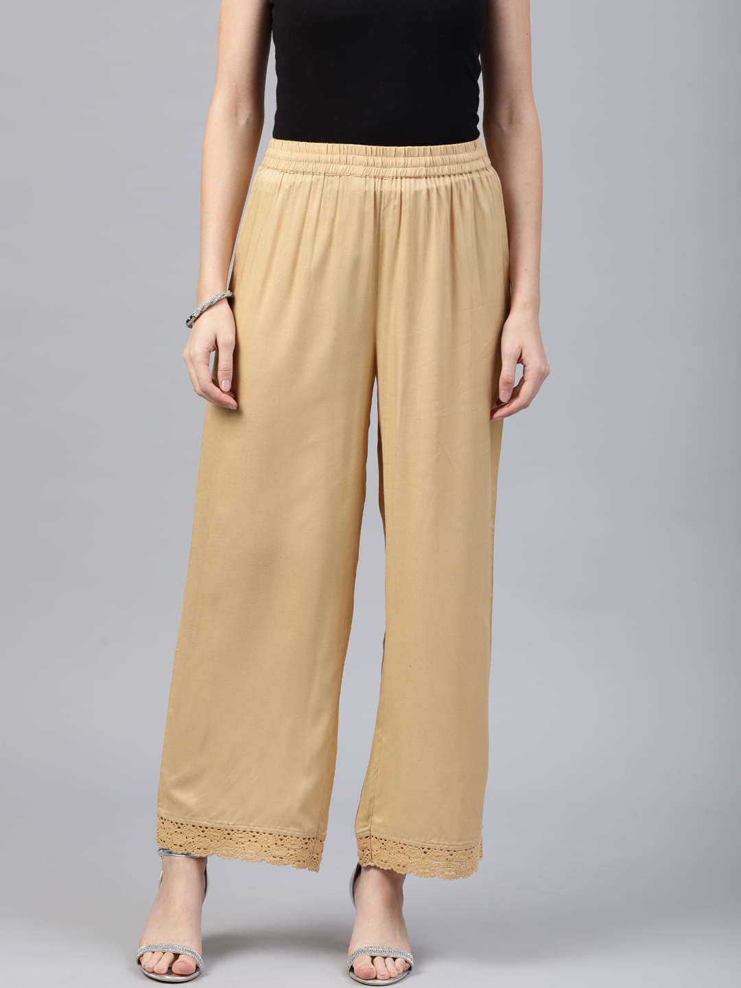 Juniper - Gold Rayon Women's Palazzo ( Pack of 1 ) Juniper - Gold Rayon Women's Palazzo ( Pack of 1 )