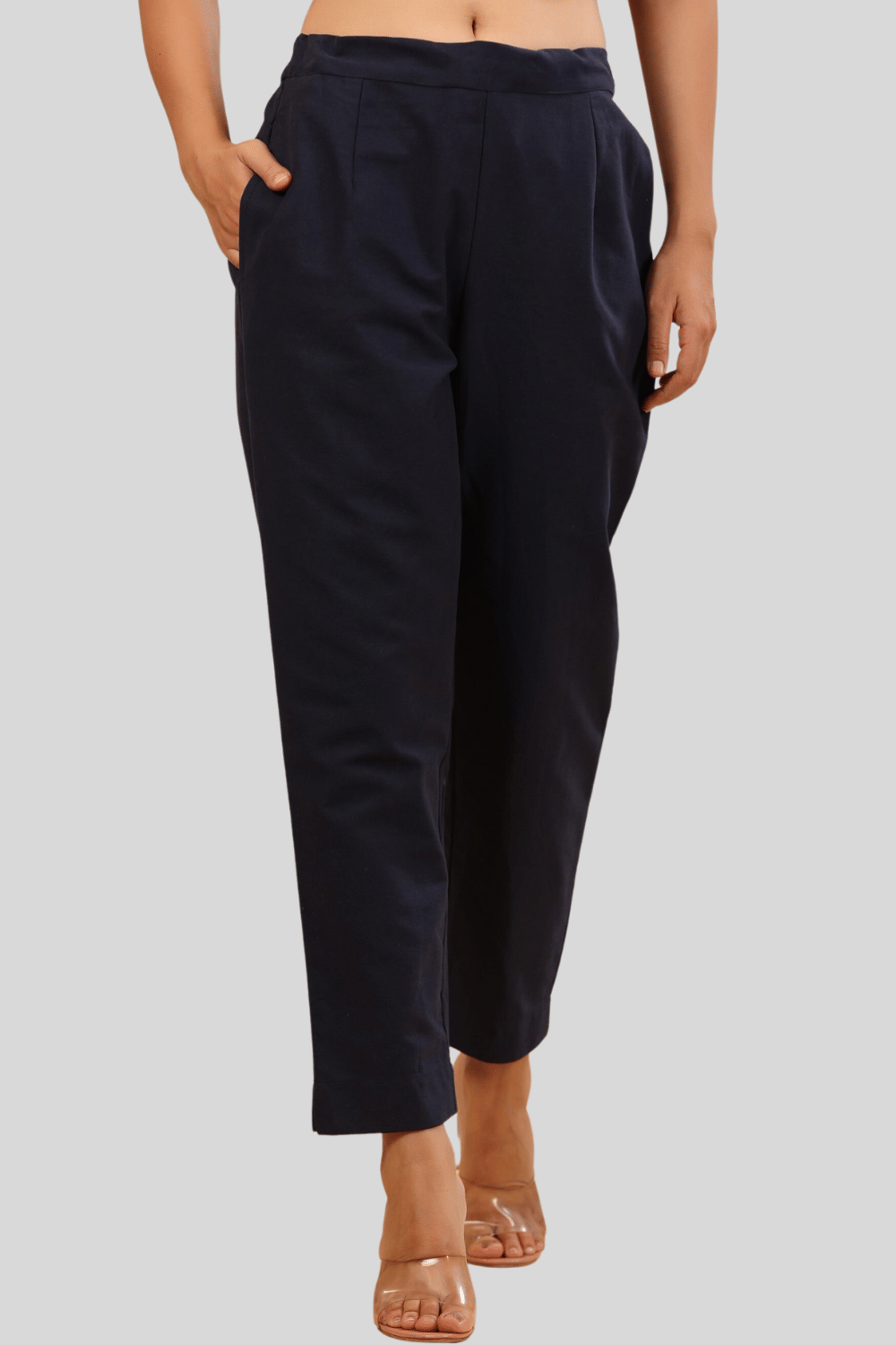     			Juniper - Navy Cotton Women's Pencil Pants ( Pack of 1 )