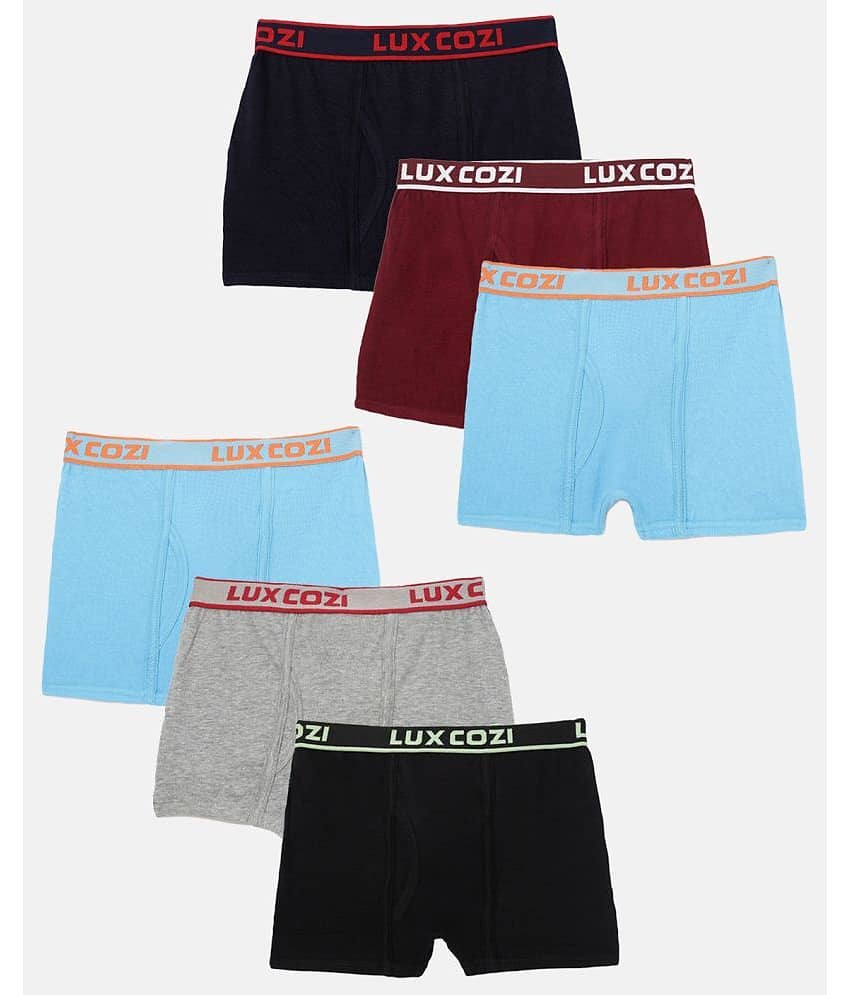 Lux Cozi Pack of 6 Boys Cotton Blend Trunks ( Multicolor ) - Nightwear & Loungewear | Buy online on ZillyBuy