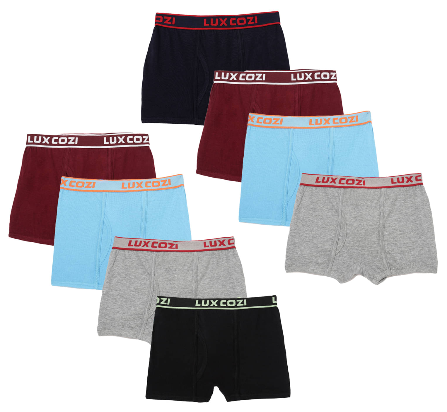     			Lux Cozi Pack of 8 Boys Cotton Blend Trunks ( Multicolor )