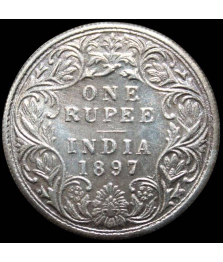 Luxury - Silverplated 1 Rupee 1897 Queen 1 Numismatic Coins Luxury - Silverplated 1 Rupee 1897 Queen 1 Numismatic Coins