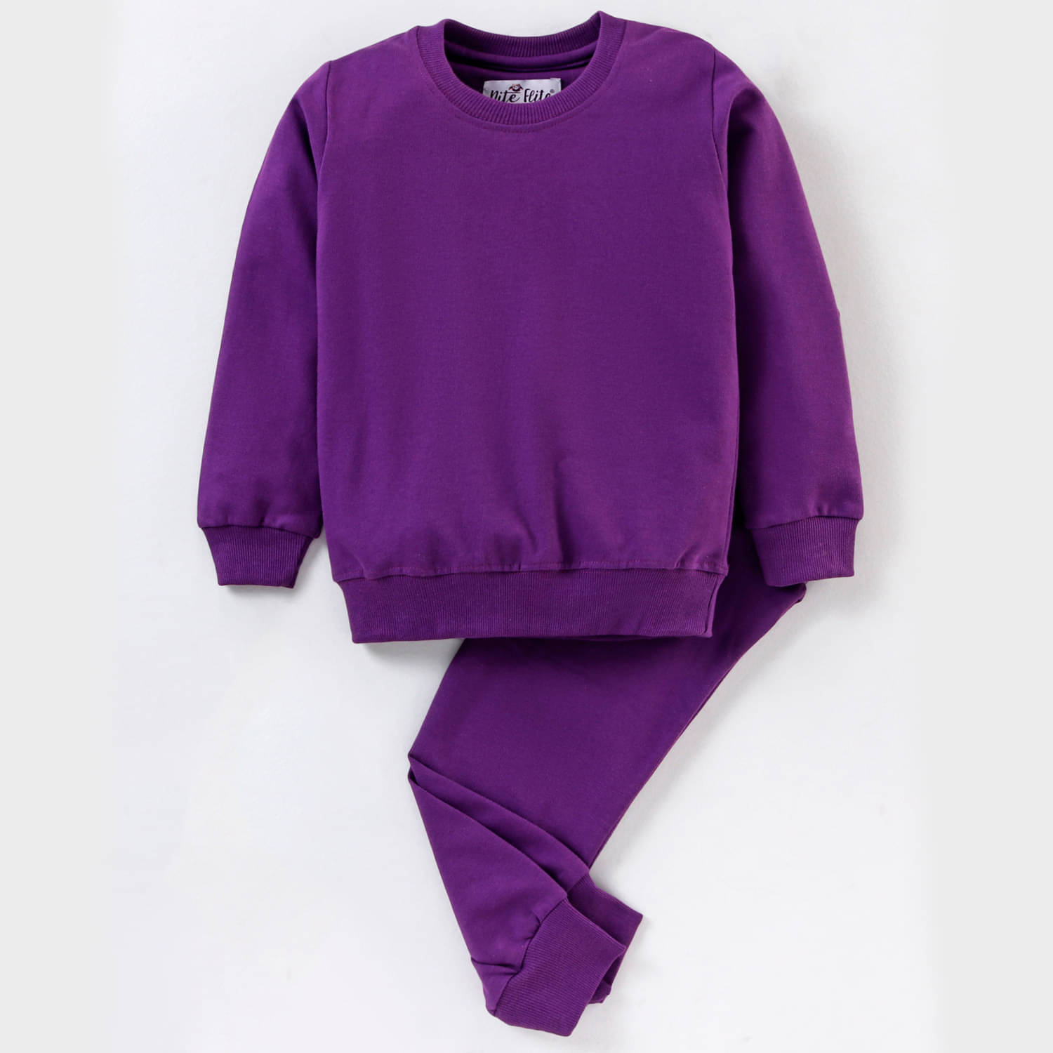     			Nite Flite Pack of 1 Girls Cotton Nightsuit Set ( Purple )
