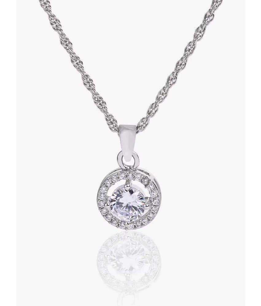 PUJVI - Silver Pendant ( Pack of 1 )