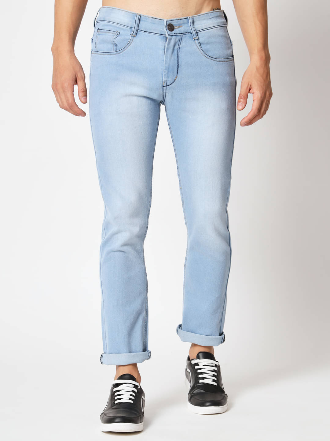 RAGZO - Light Blue Denim Slim Fit Men's Jeans ( Pack of 1 ) RAGZO - Light Blue Denim Slim Fit Men's Jeans ( Pack of 1 )