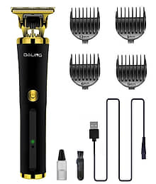 geemy - DL-1513 Rechargeable Black Cordless Beard Trimmer With 60 Runtime