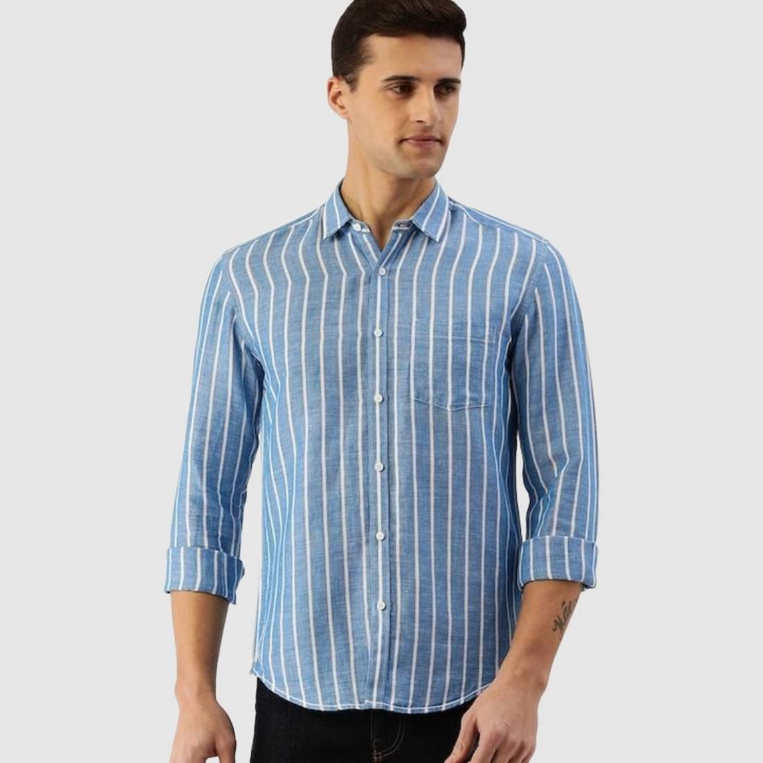     			Bene Kleed - Blue Cotton Blend Regular Fit Men's Casual Shirt ( Pack of 1 )