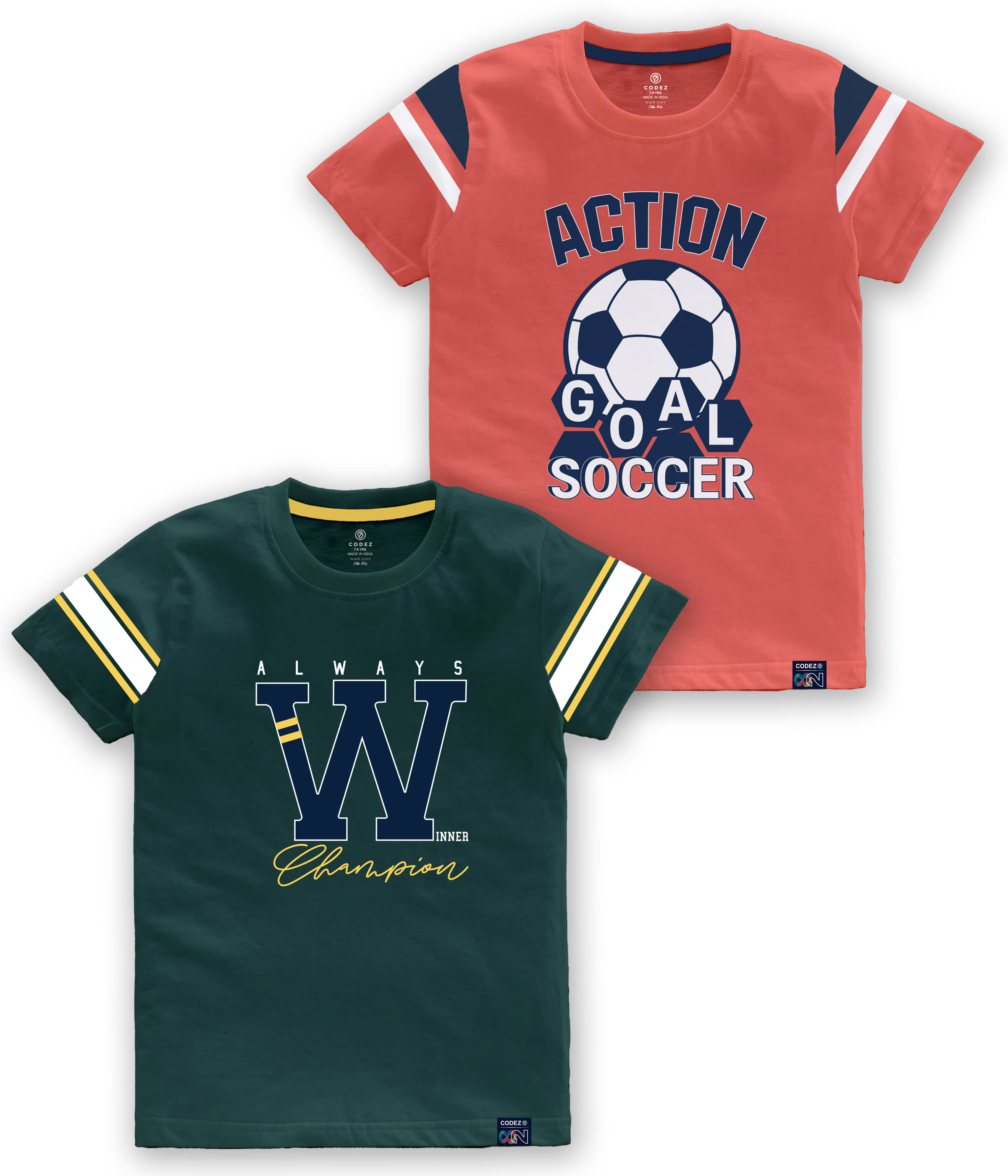 CODEZ Pack of 1 Boys Cotton Blend T-Shirt ( Multi Color )