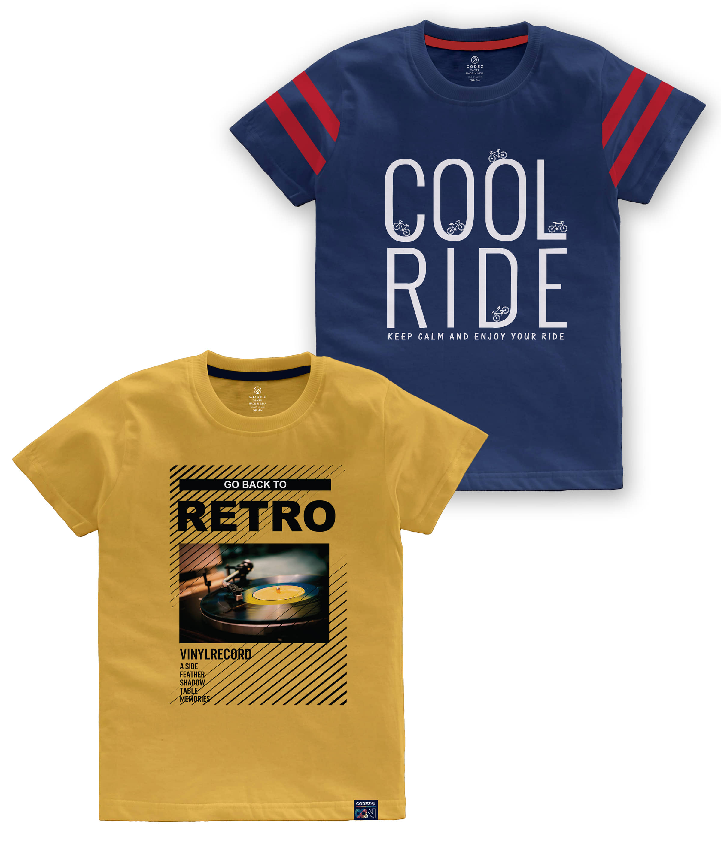 CODEZ Pack of 3 Boys Cotton Blend T-Shirt ( Multi Color )
