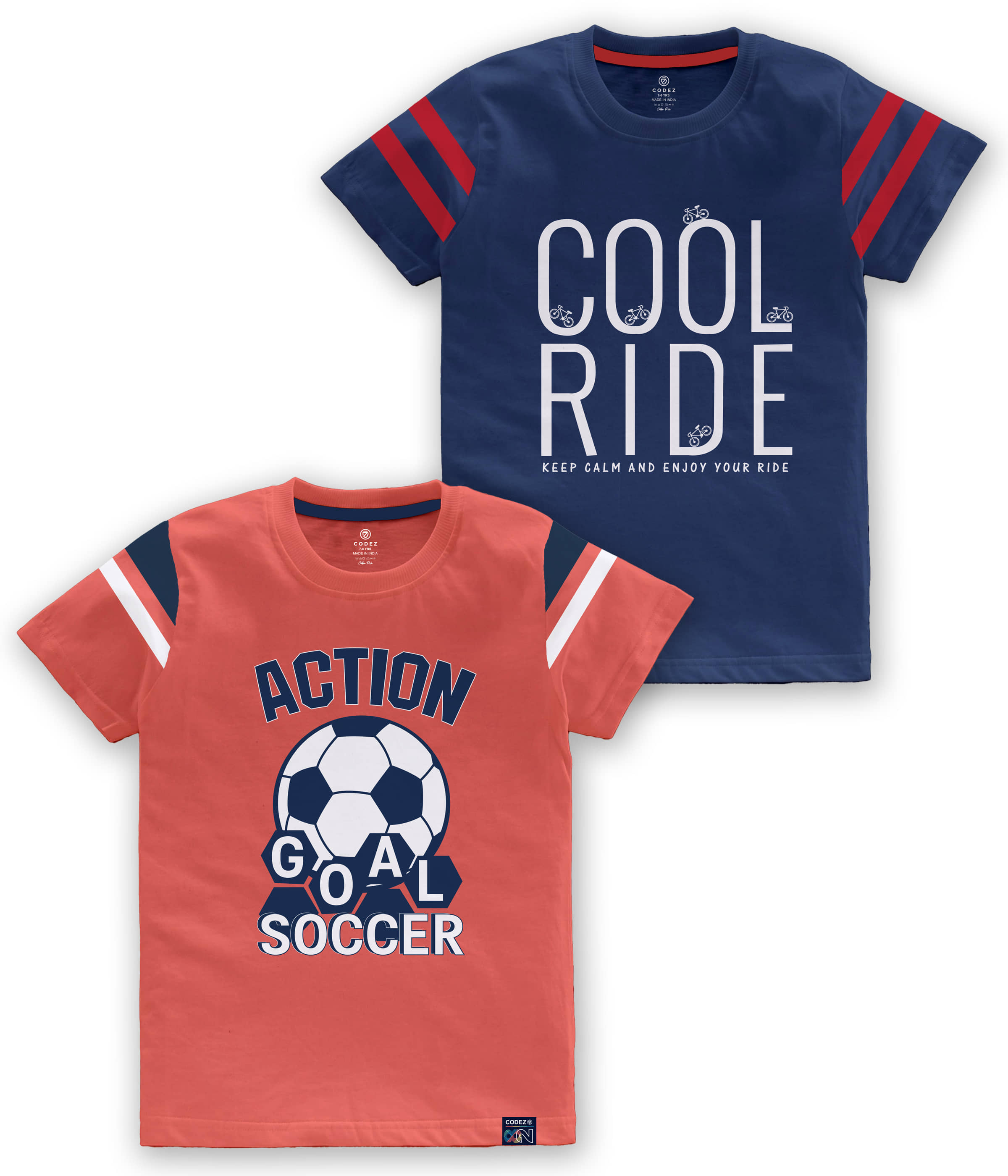 CODEZ Pack of 1 Boys Cotton Blend T-Shirt ( Multi Color )