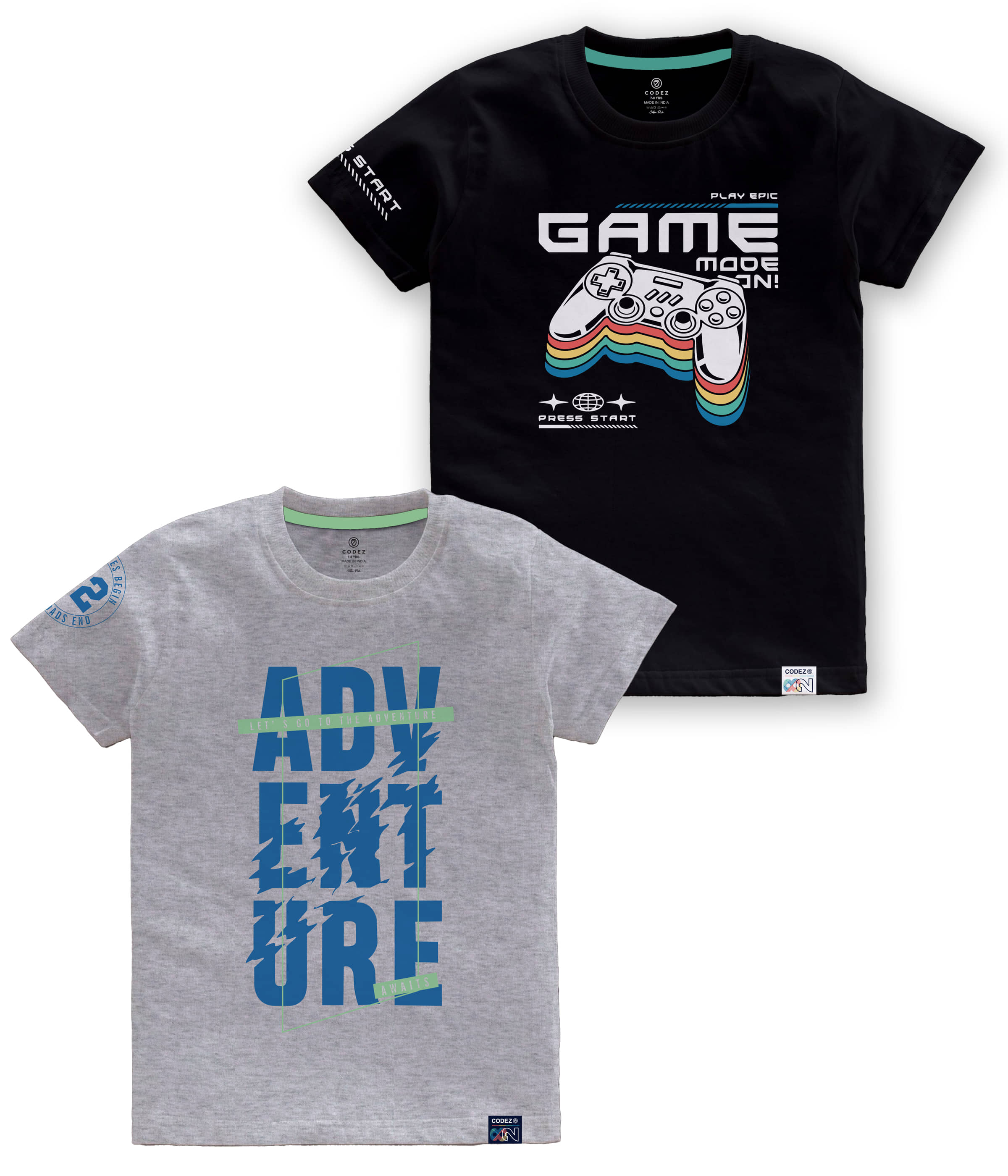 CODEZ Pack of 1 Boys Cotton Blend T-Shirt ( Multi Color )
