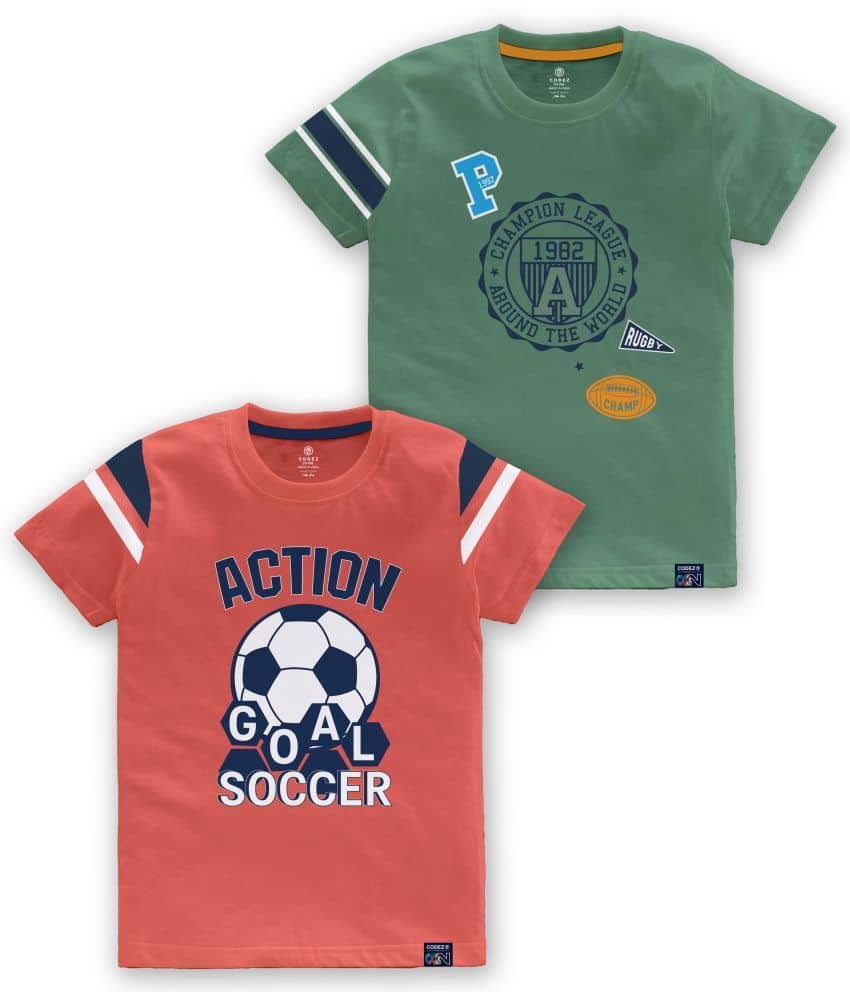CODEZ Pack of 1 Boys Cotton Blend T-Shirt ( Multi Color )