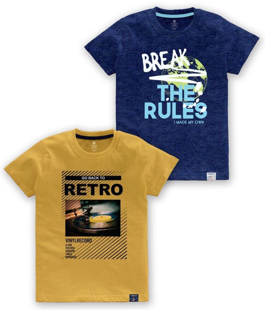     			CODEZ Pack of 2 Boys Cotton Blend T-Shirt ( Multi Color )