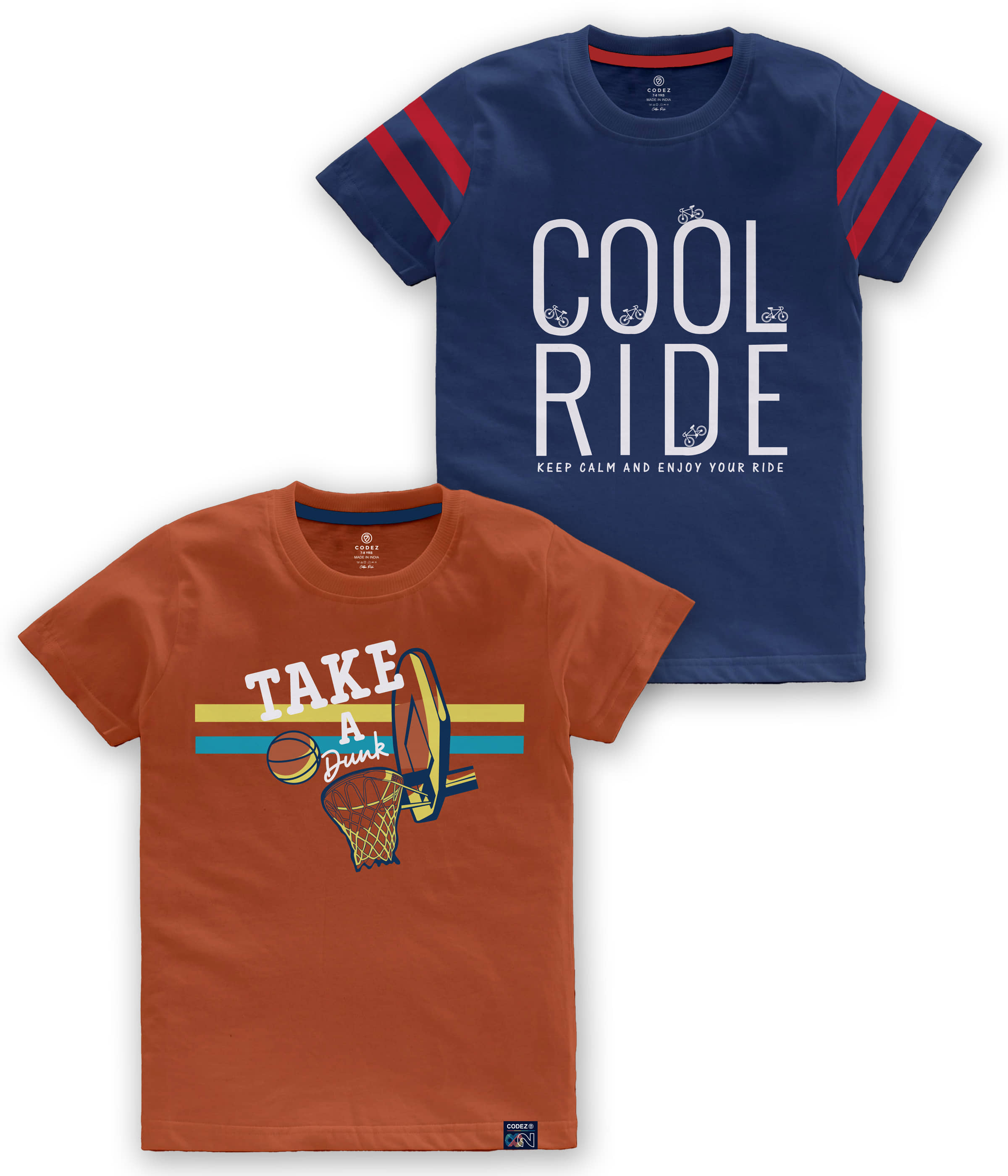 CODEZ Pack of 1 Boys Cotton Blend T-Shirt ( Multi Color )