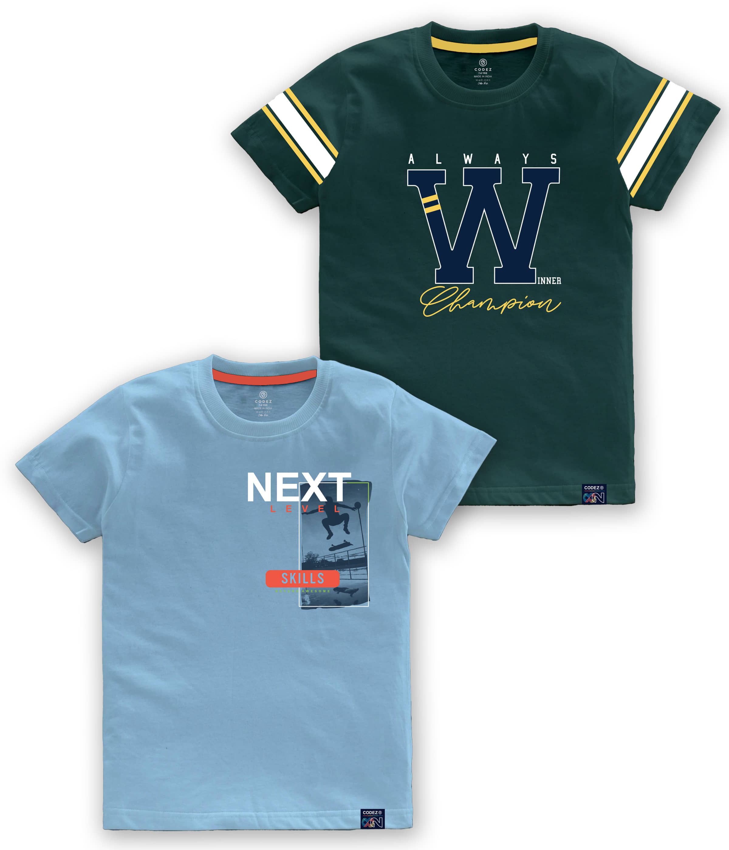 CODEZ Pack of 1 Boys Cotton Blend T-Shirt ( Multi Color )