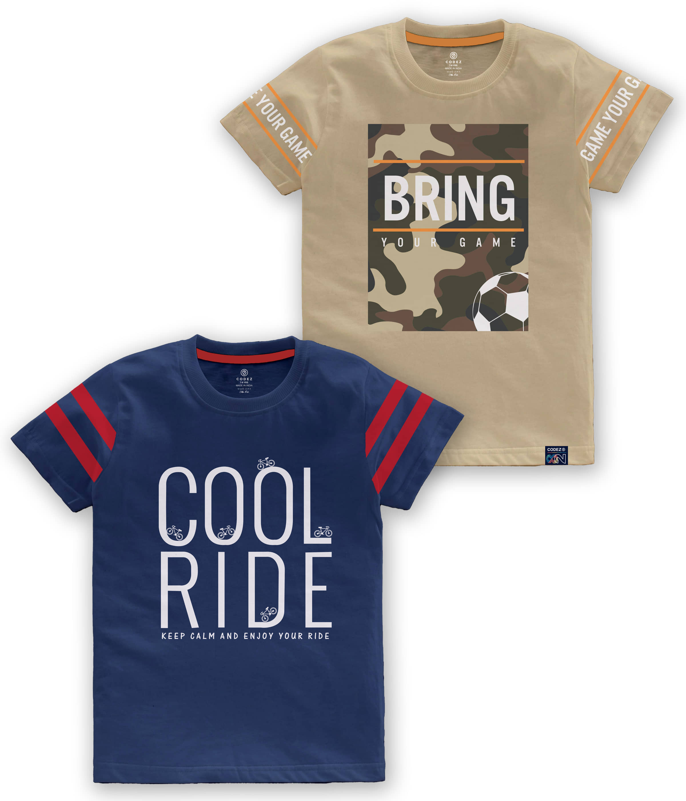 CODEZ Pack of 2 Boys Cotton Blend Polo T-Shirt ( Multi Color )