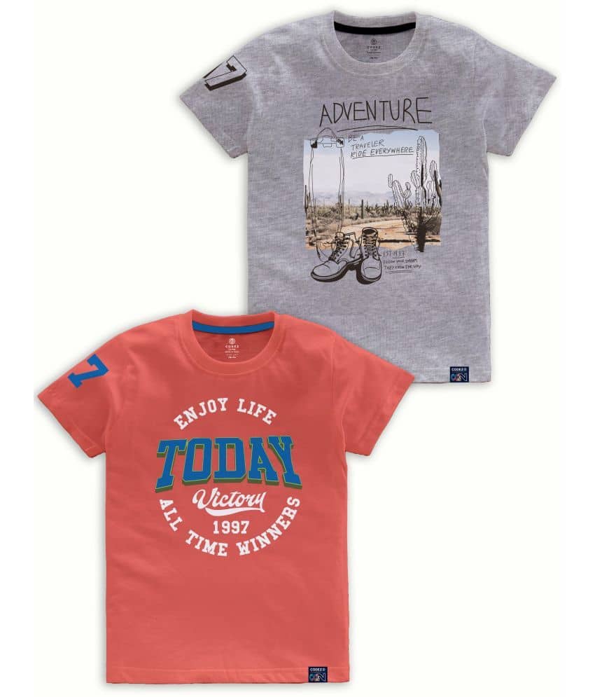 CODEZ Pack of 2 Boys Cotton Blend Polo T-Shirt ( Multi Color )
