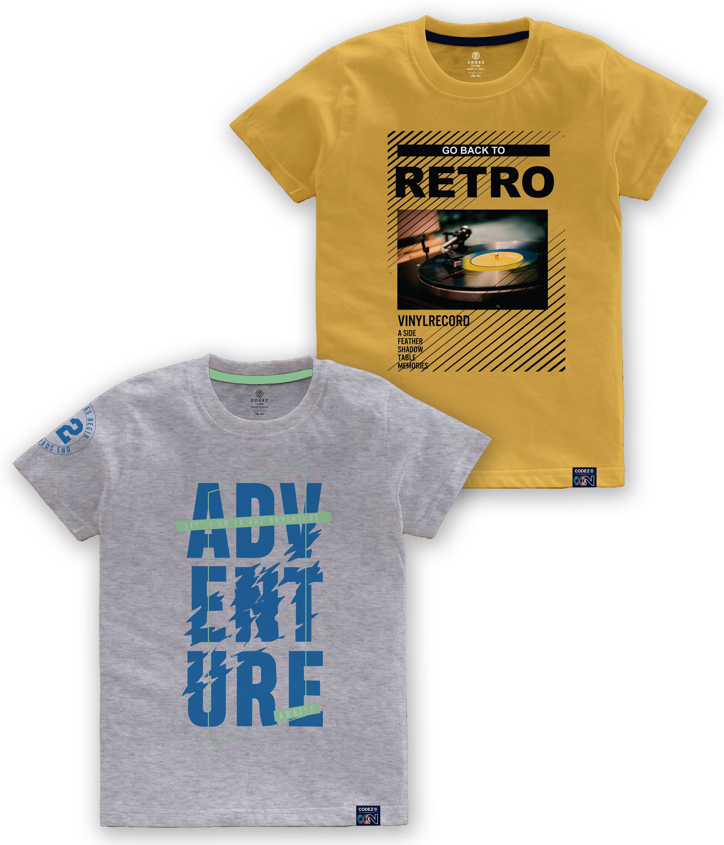     			CODEZ Pack of 2 Boys Cotton Blend T-Shirt ( Multi Color )