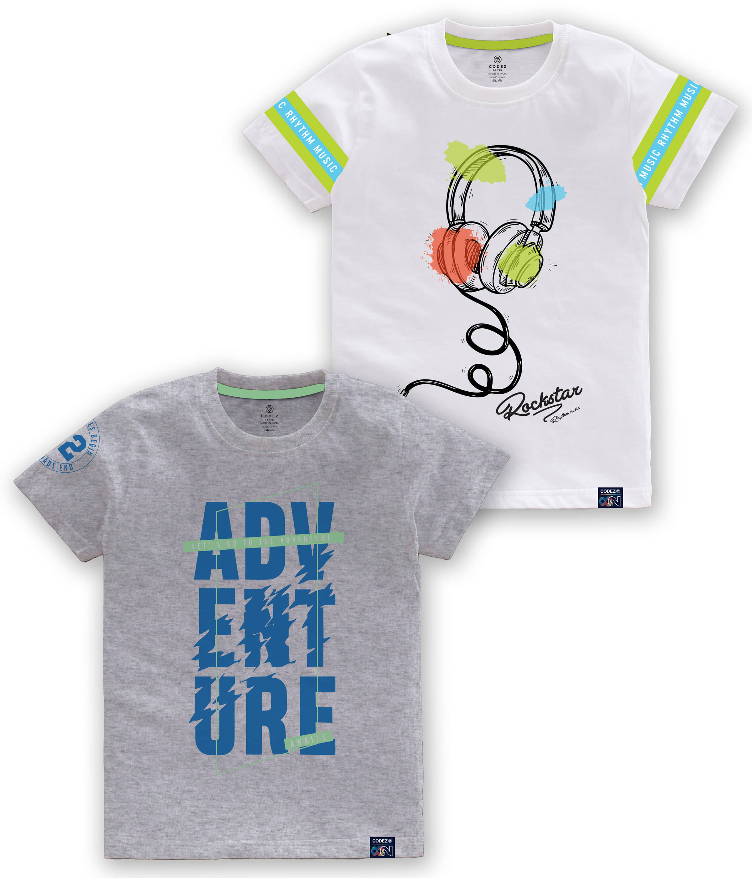 CODEZ Pack of 1 Boys Cotton Blend T-Shirt ( Multi Color )