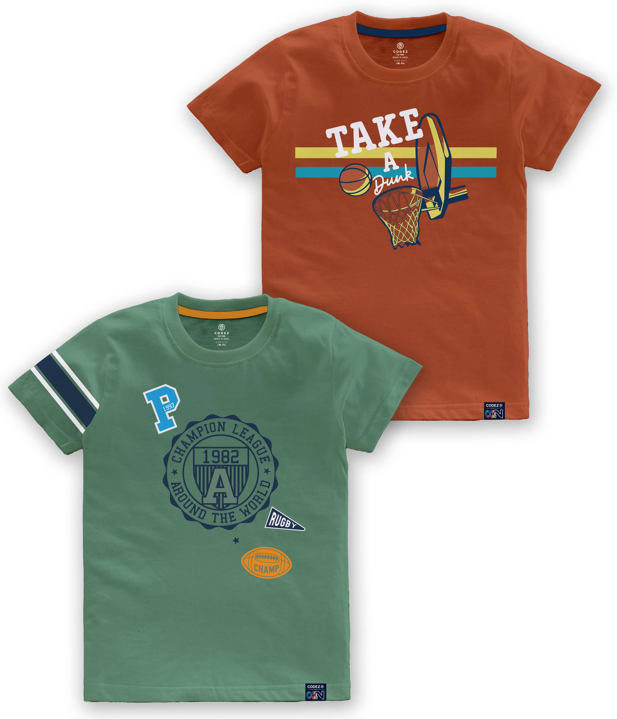 CODEZ Pack of 6 Boys Cotton Blend T-Shirt ( Multi Color )
