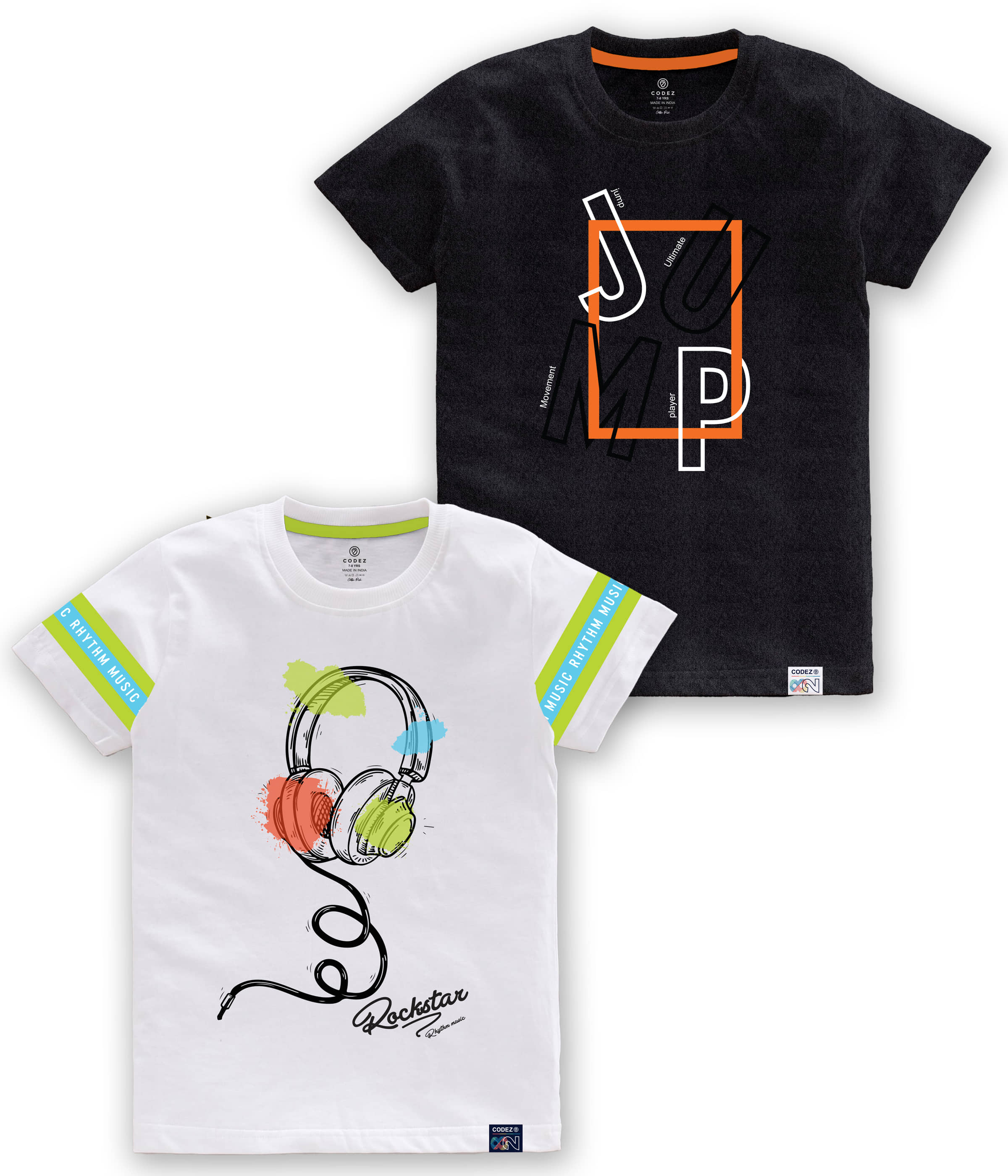 CODEZ Pack of 2 Boys Cotton Blend Polo T-Shirt ( Multi Color )