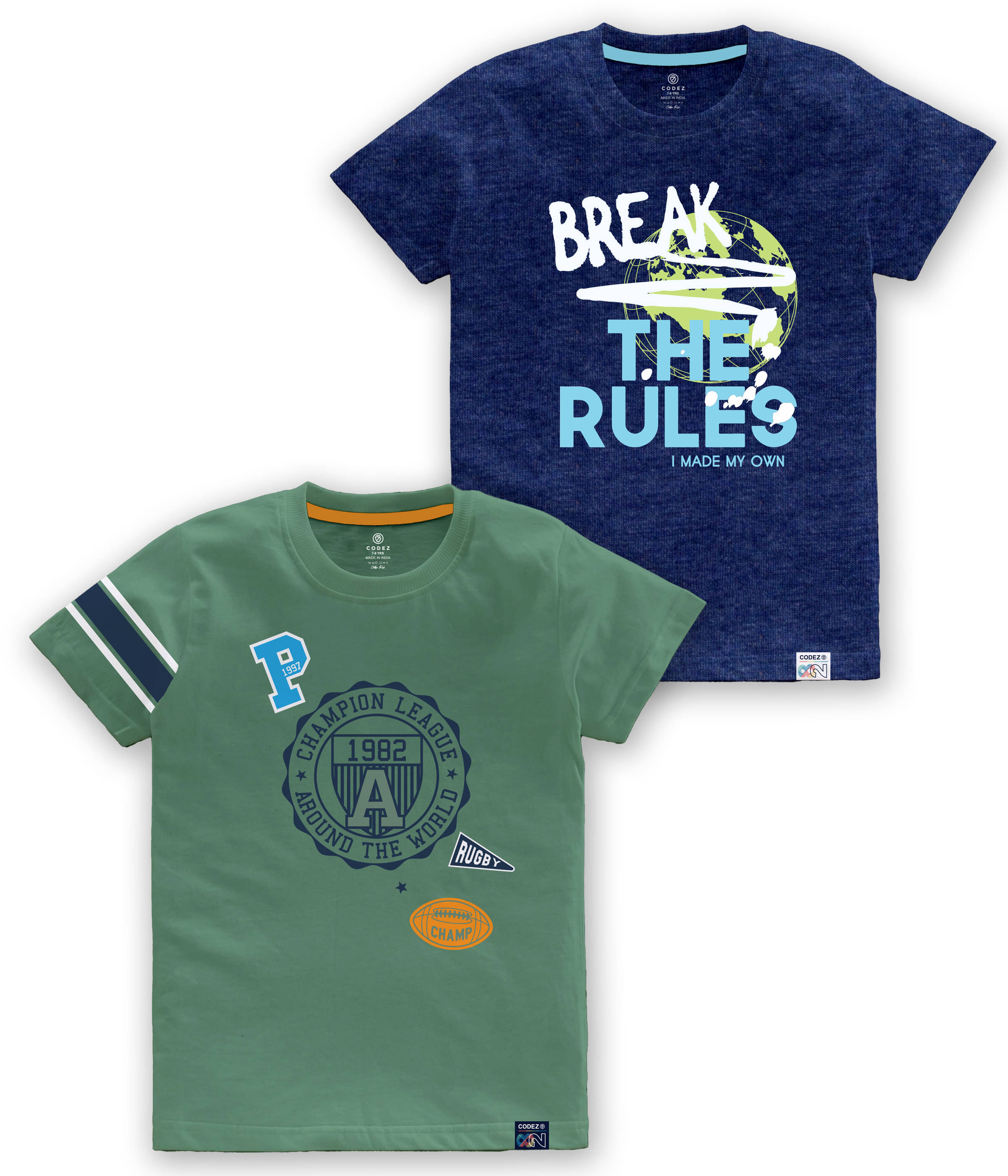     			CODEZ Pack of 1 Boys Cotton Blend T-Shirt ( Multi Color )