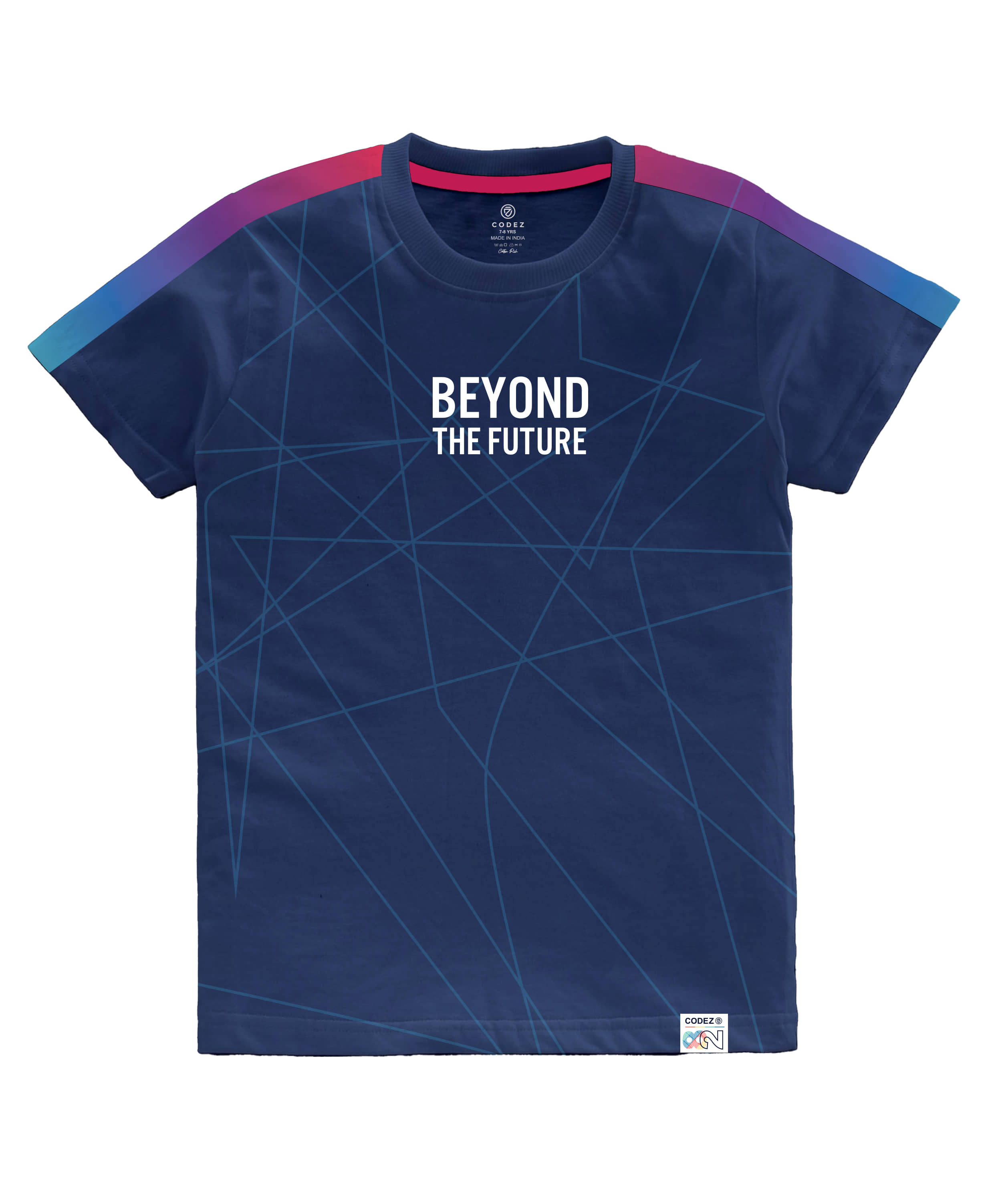 CODEZ Pack of 1 Boys Cotton Blend T-Shirt ( Navy )