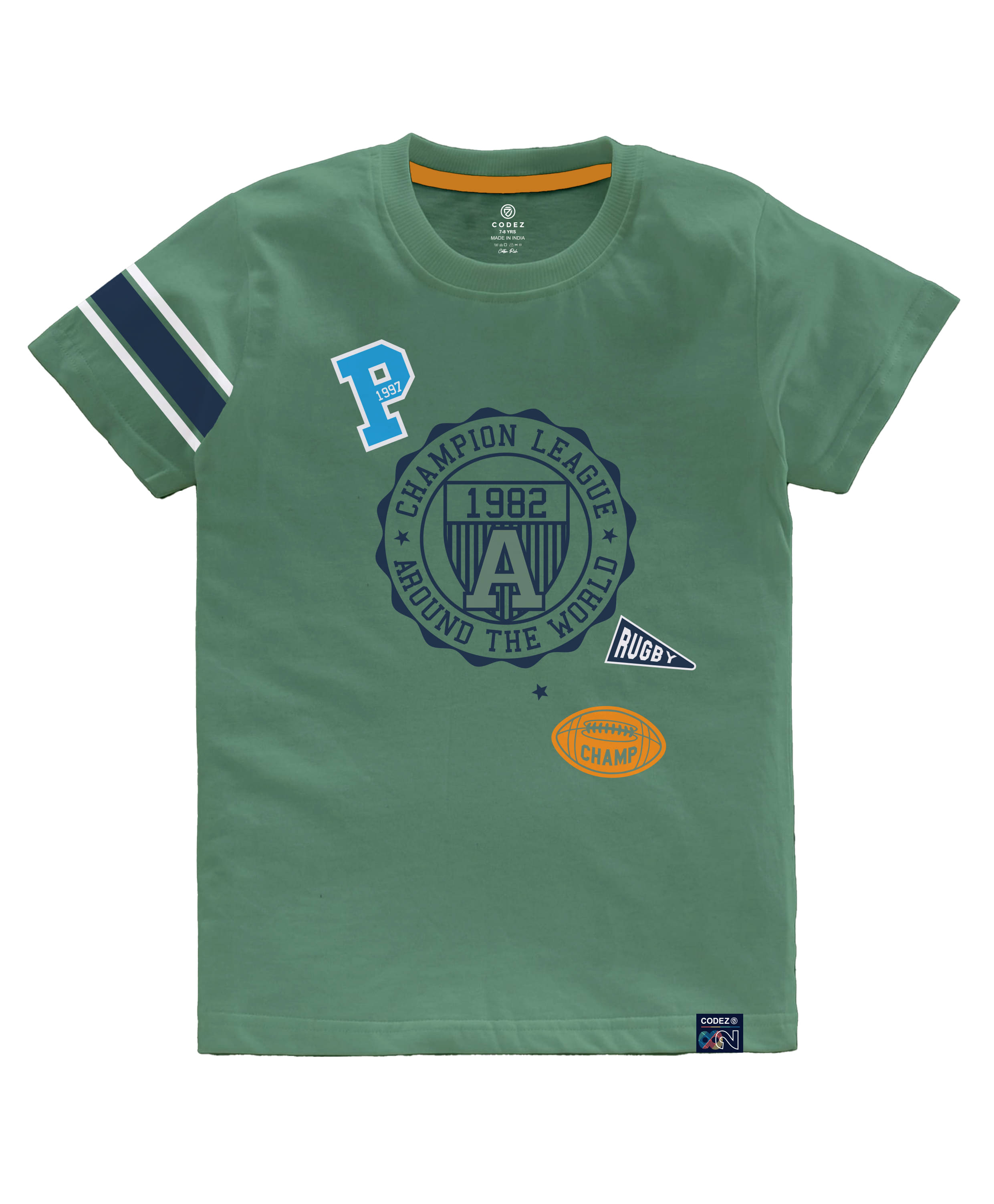     			CODEZ Pack of 1 Boys Cotton Blend T-Shirt ( Olive Green )