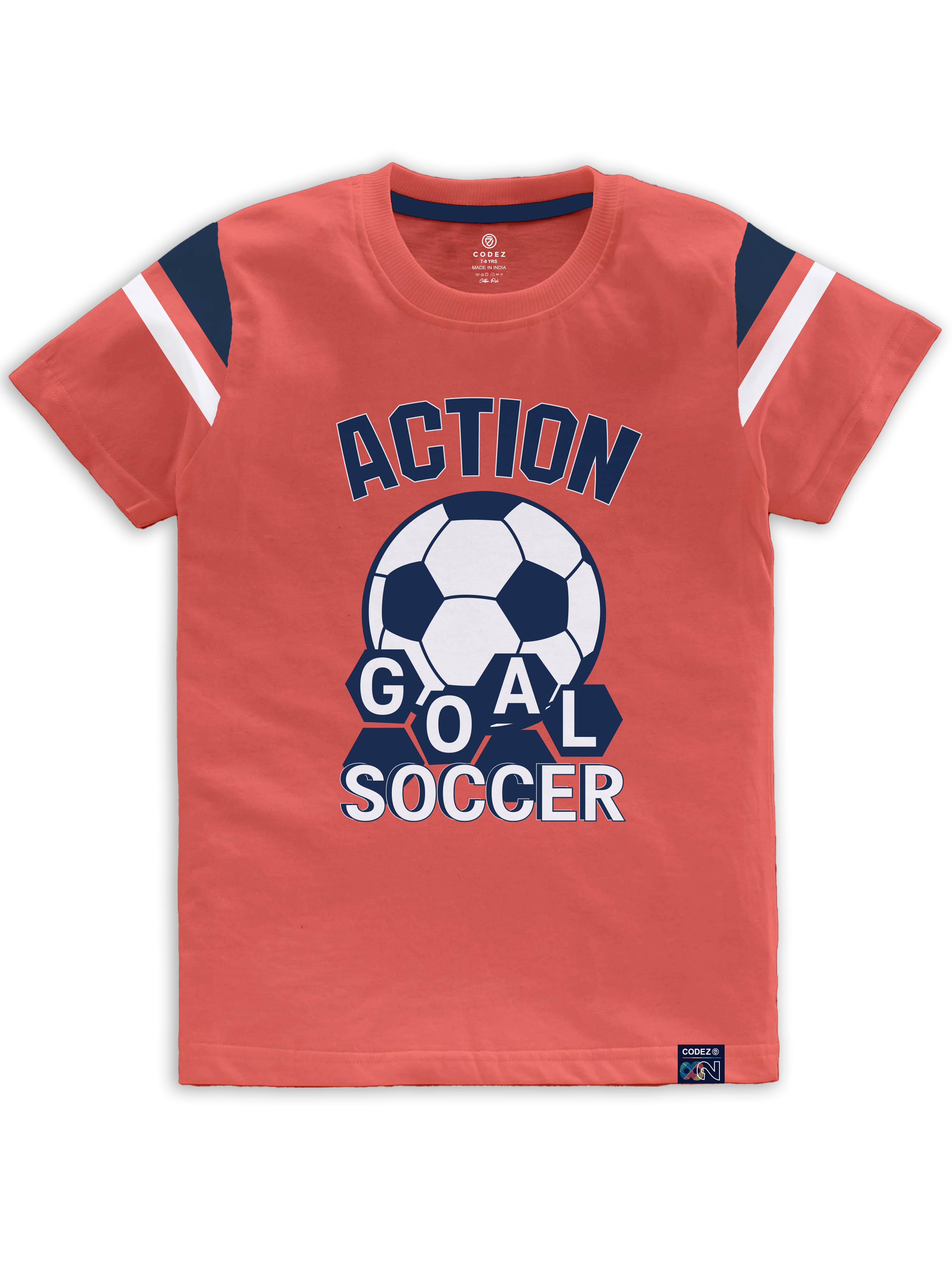     			CODEZ Pack of 1 Boys Cotton Blend T-Shirt ( Orange )