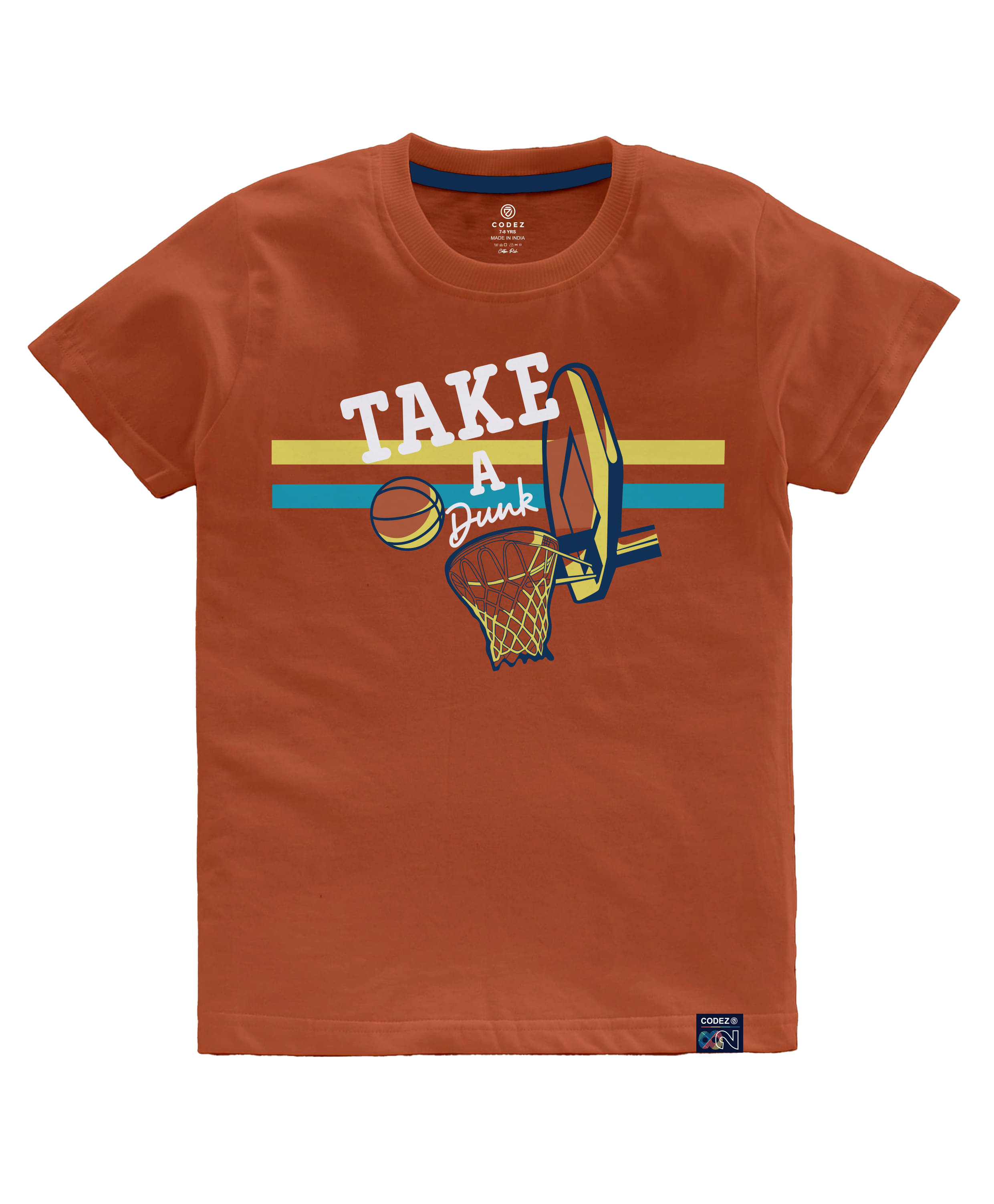     			CODEZ Pack of 2 Boys Cotton Blend T-Shirt ( Orange )