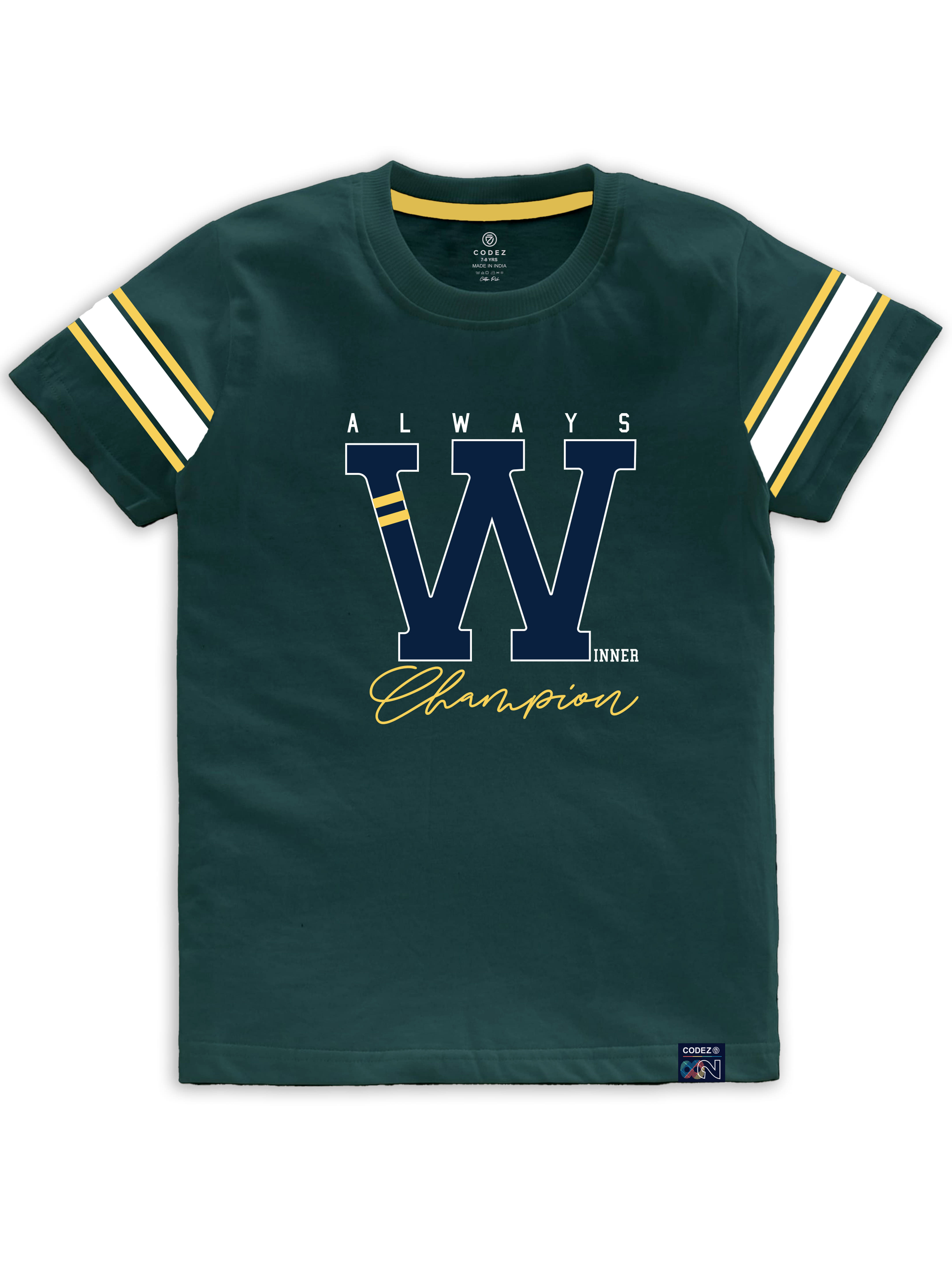 CODEZ Pack of 1 Boys Cotton Blend T-Shirt ( Teal )