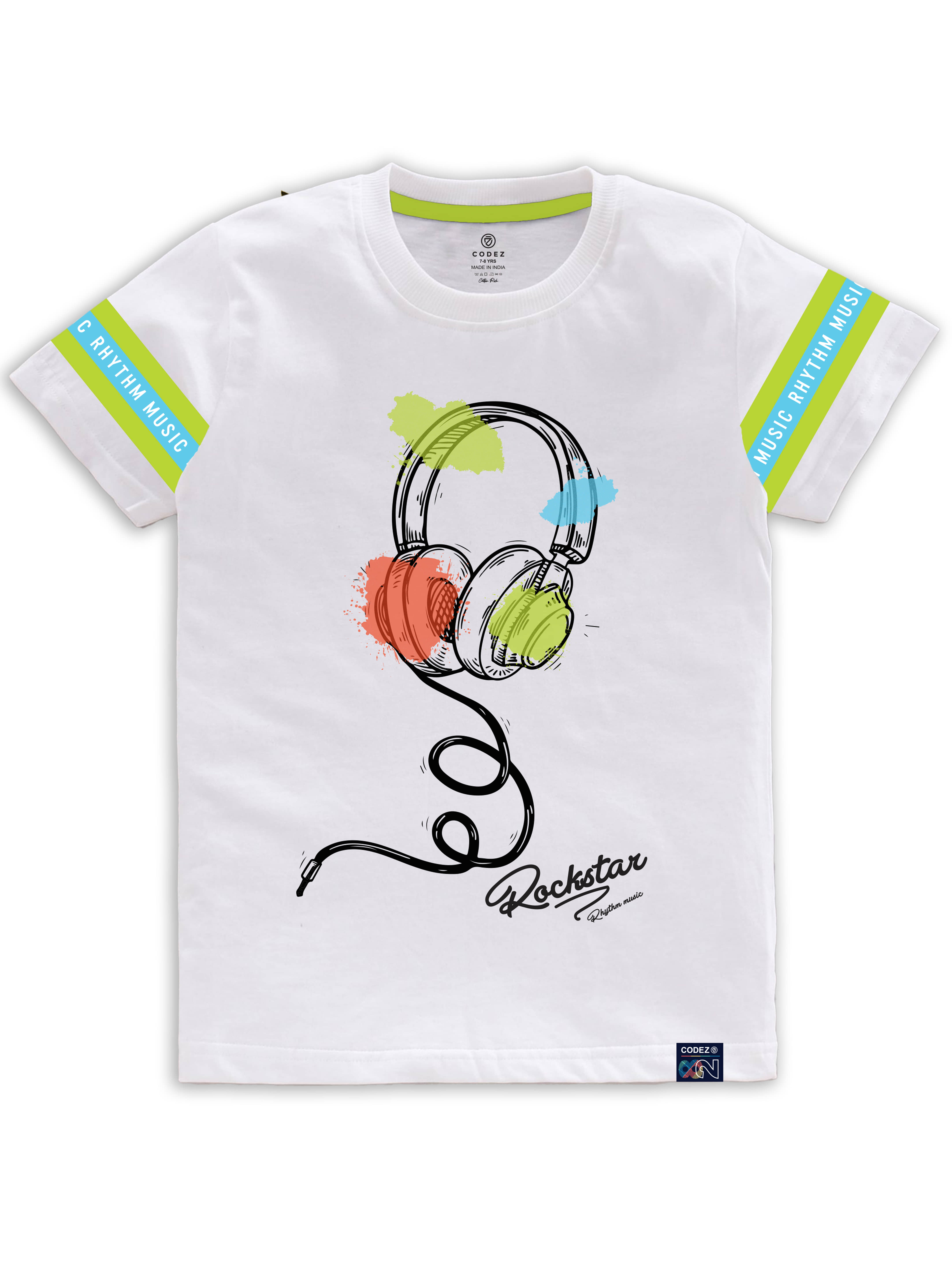 CODEZ Pack of 1 Boys Cotton Blend T-Shirt ( White )