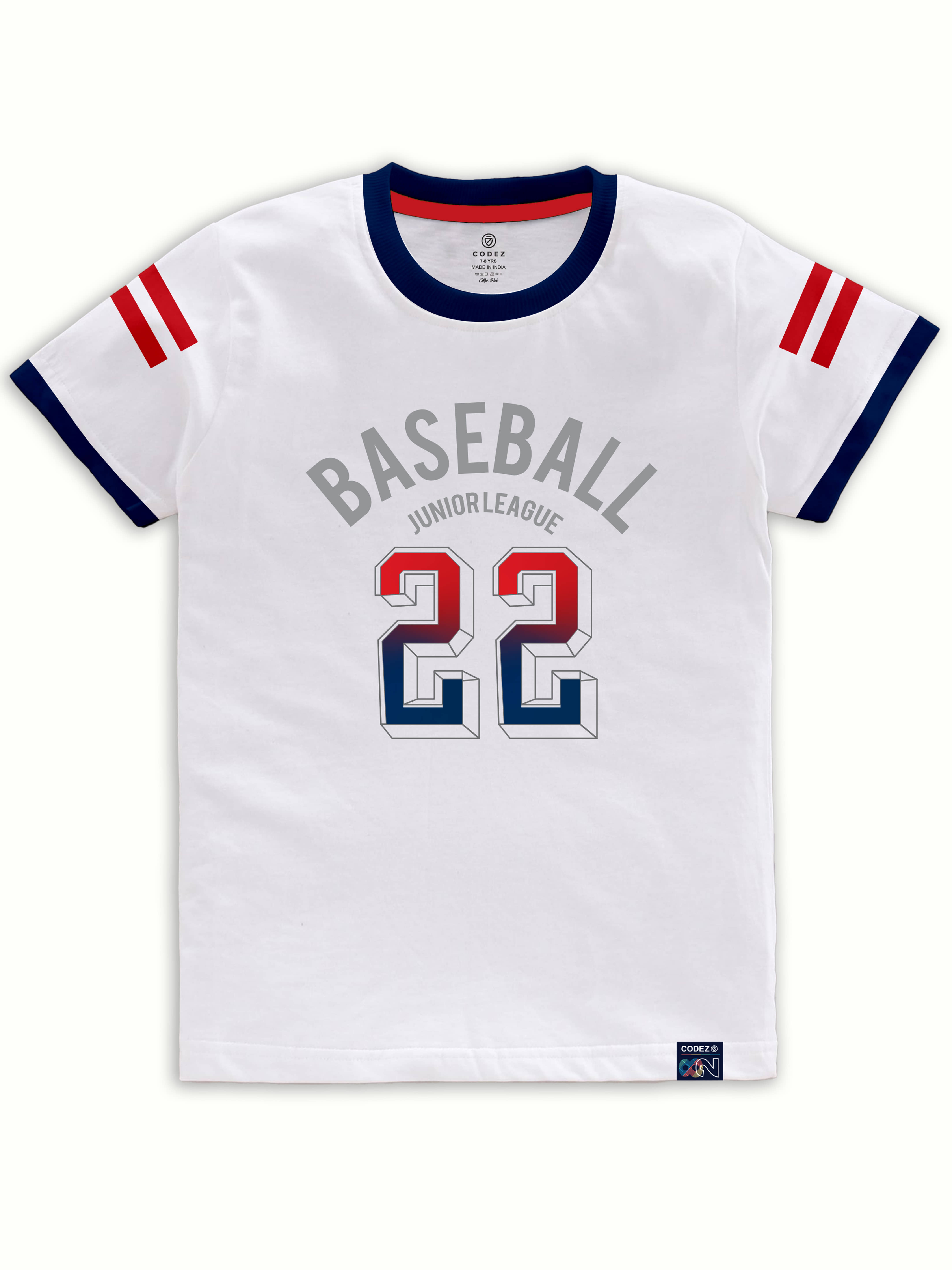 CODEZ Pack of 1 Boys Cotton Blend T-Shirt ( White )