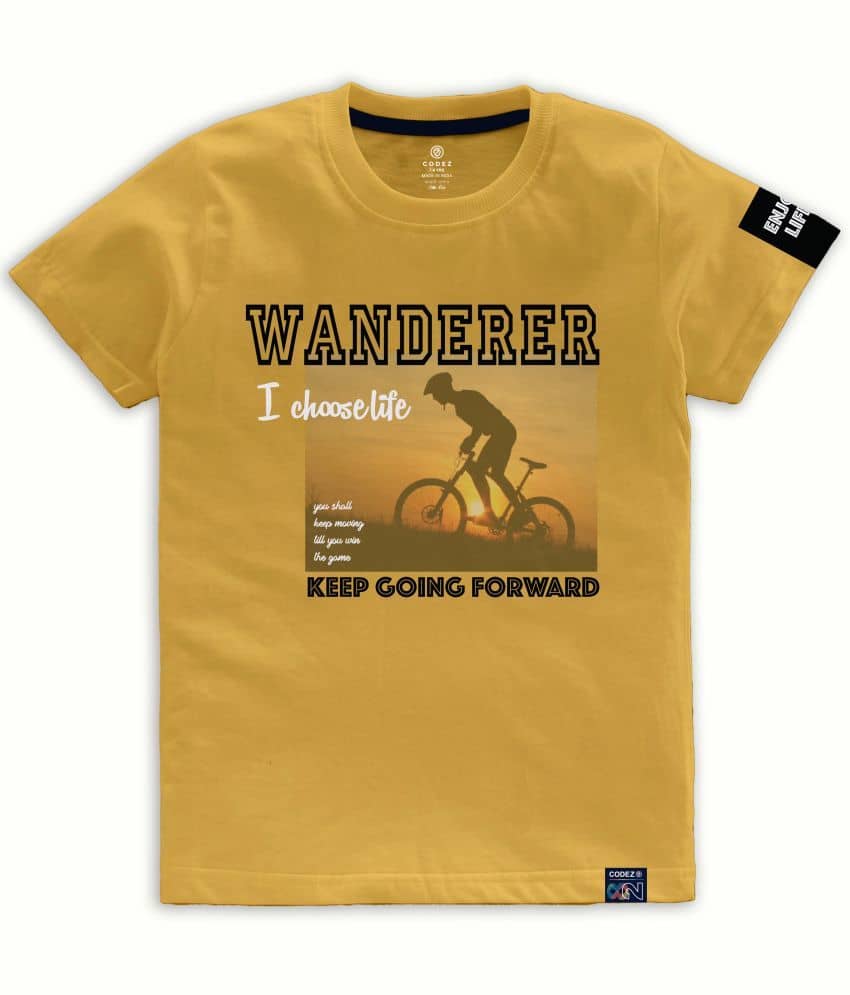CODEZ Pack of 1 Boys Cotton Blend Polo T-Shirt ( Yellow )