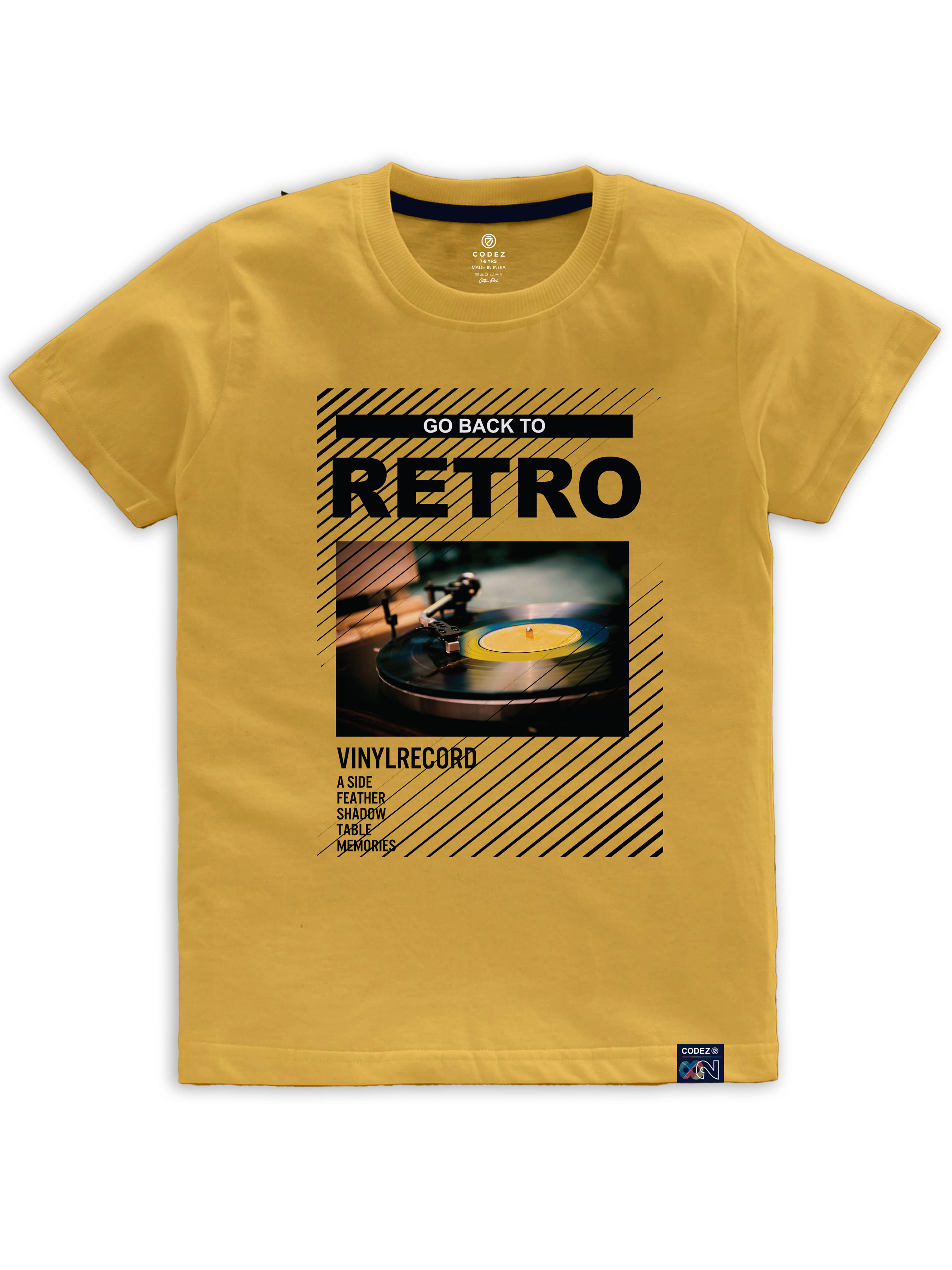 CODEZ Pack of 1 Boys Cotton Blend T-Shirt ( Yellow )