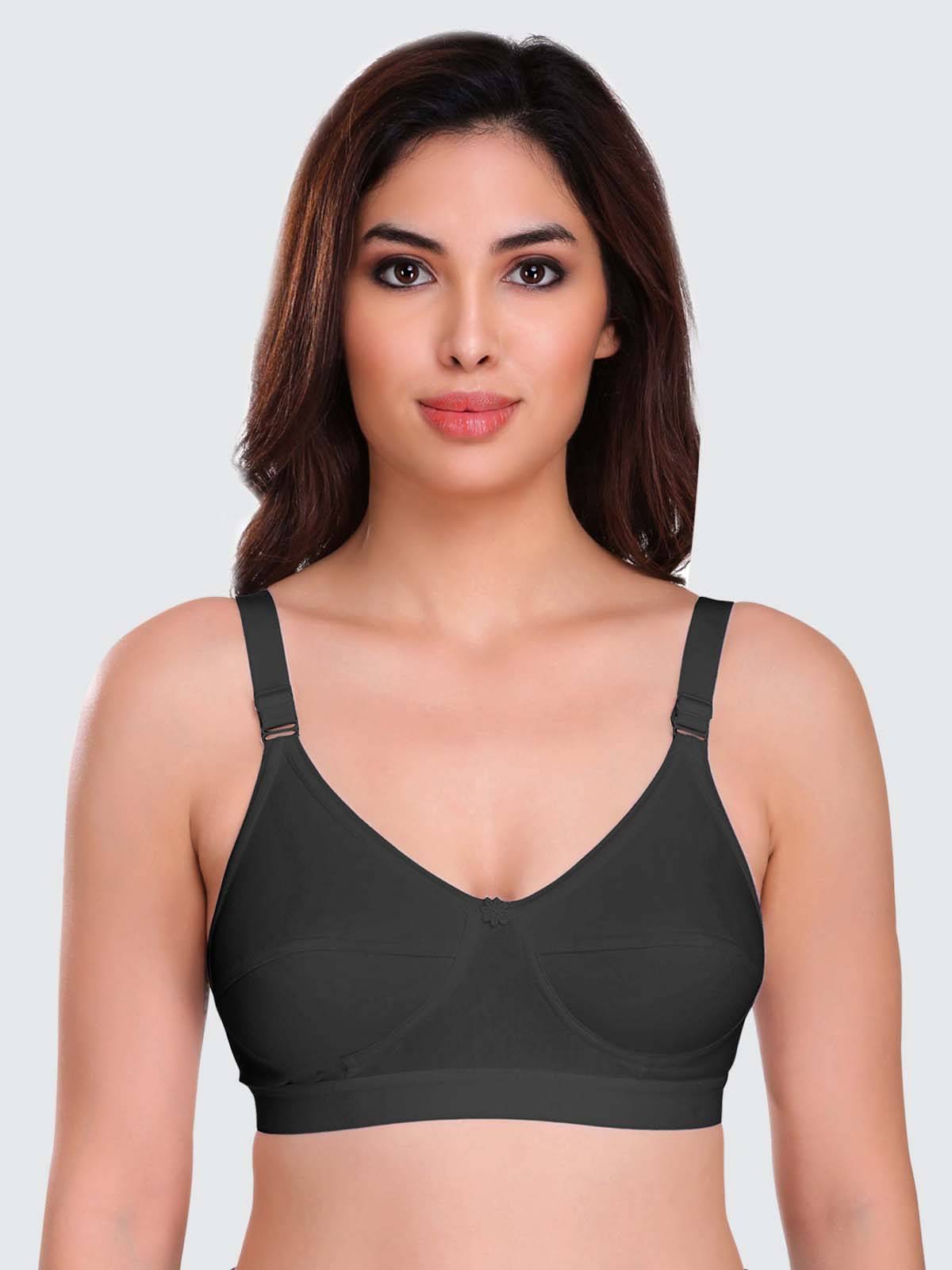     			Eve's Beauty Cotton Blend Non Padded Women's Everyday Bra ( Black )