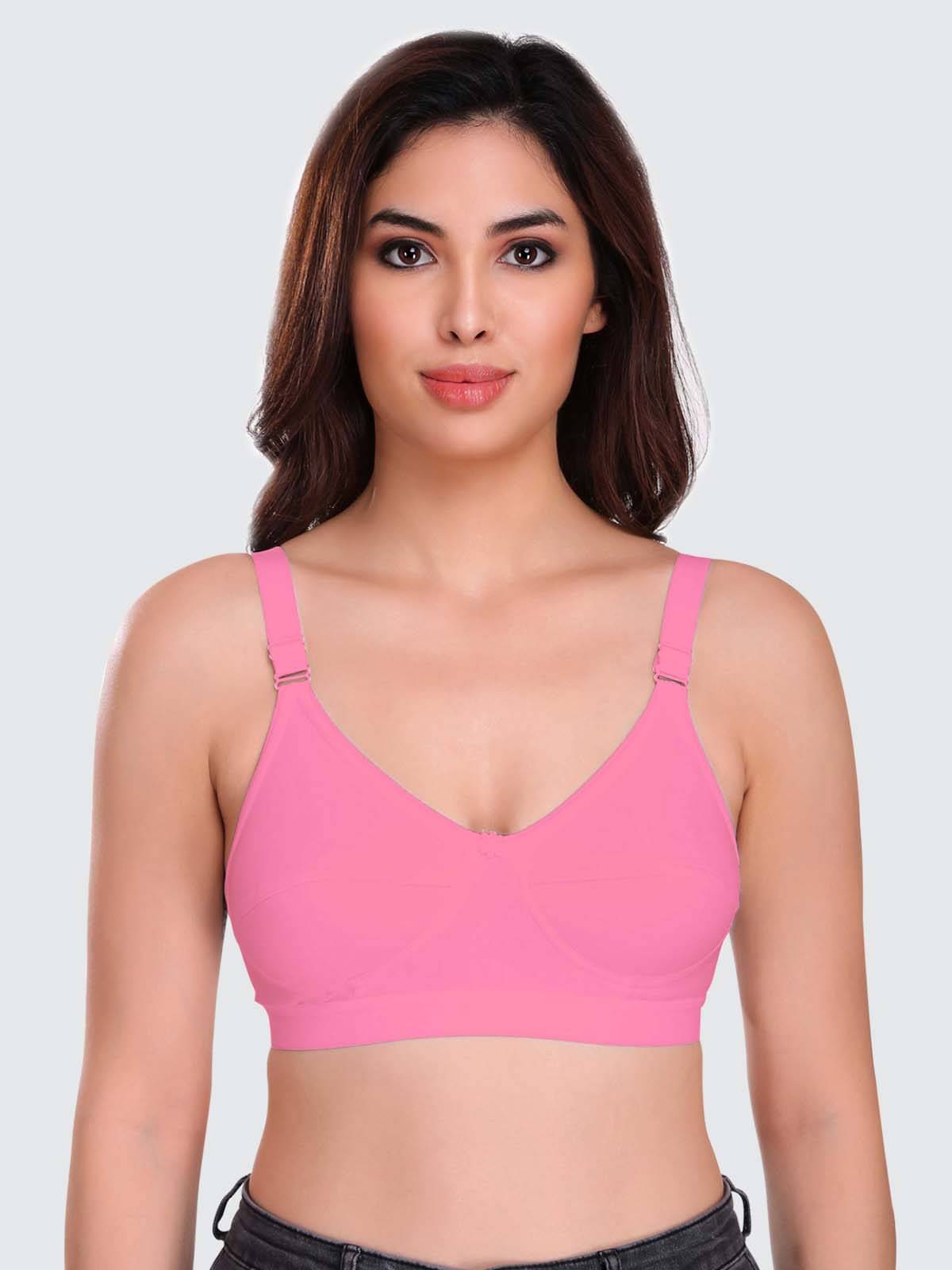 Eve's Beauty Cotton Blend Non Padded Women's Everyday Bra ( Pink )     			Eve's Beauty Cotton Blend Non Padded Women's Everyday Bra ( Pink )