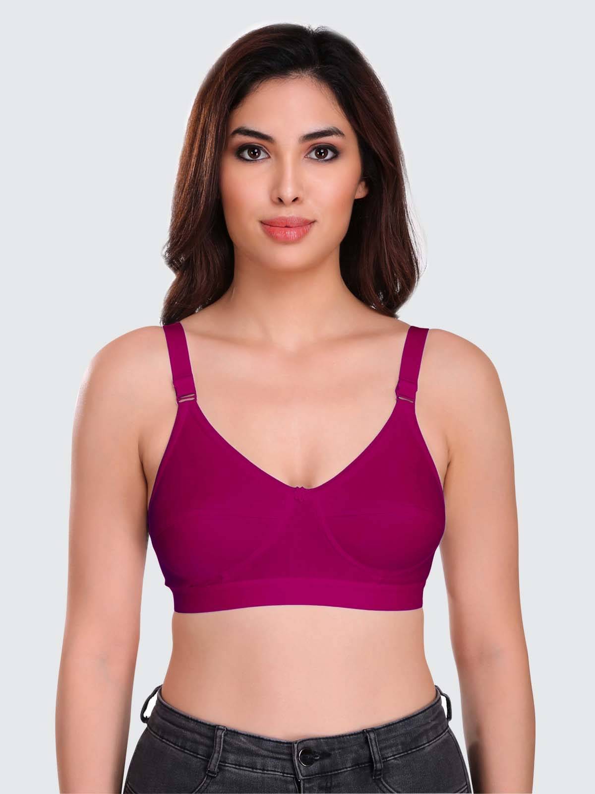 Eve's Beauty Cotton Blend Non Padded Women's Everyday Bra ( Wine ) Eve's Beauty Cotton Blend Non Padded Women's Everyday Bra ( Wine )