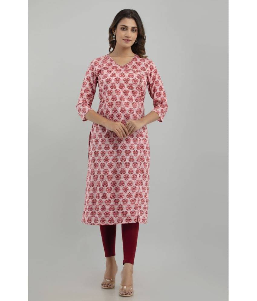     			Frionkandy - Red Cotton Women's A-line Kurti ( Pack of 1 )