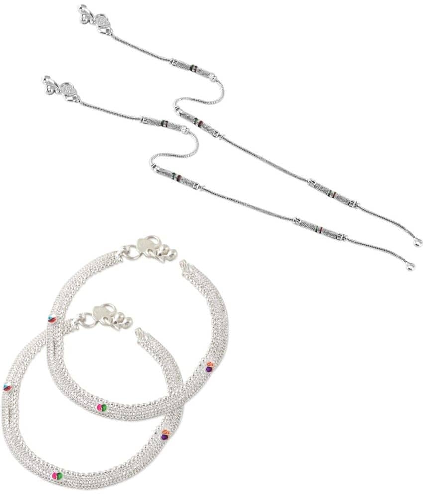 HEER COLLECTION - Silver Anklets ( Pack of 2 ) - Anklets | Buy online on ZillyBuy
