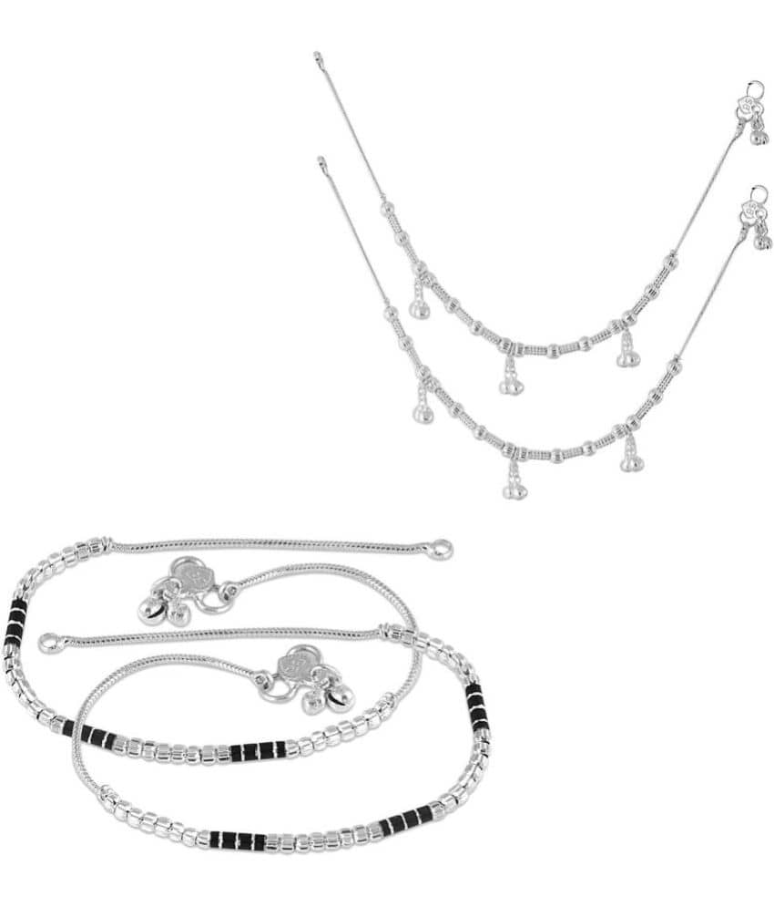 HEER COLLECTION - Silver Anklets ( Pack of 2 ) - Anklets | Buy online on ZillyBuy