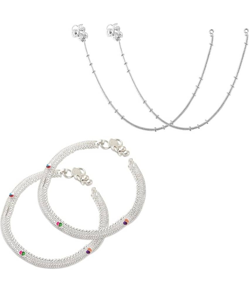 HEER COLLECTION - Silver Anklets ( Pack of 2 ) - Anklets | Buy online on ZillyBuy