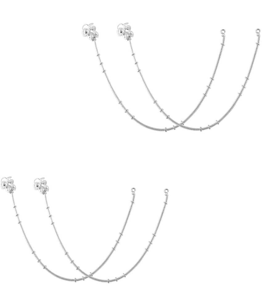 HEER COLLECTION - Silver Anklets ( Pack of 2 ) - Anklets | Buy online on ZillyBuy