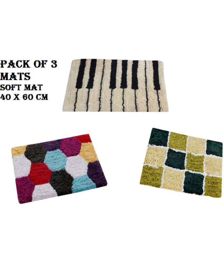     			Aazeem  Antiskid Cotton Door Mat ( 60 X 40 cm ) Set of 3  Maroon