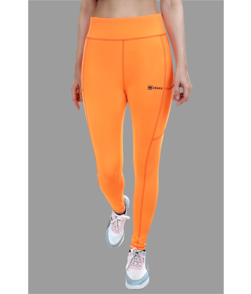IDASS - Lycra Slim Fit Orange Women's Tights ( Pack of 1 )