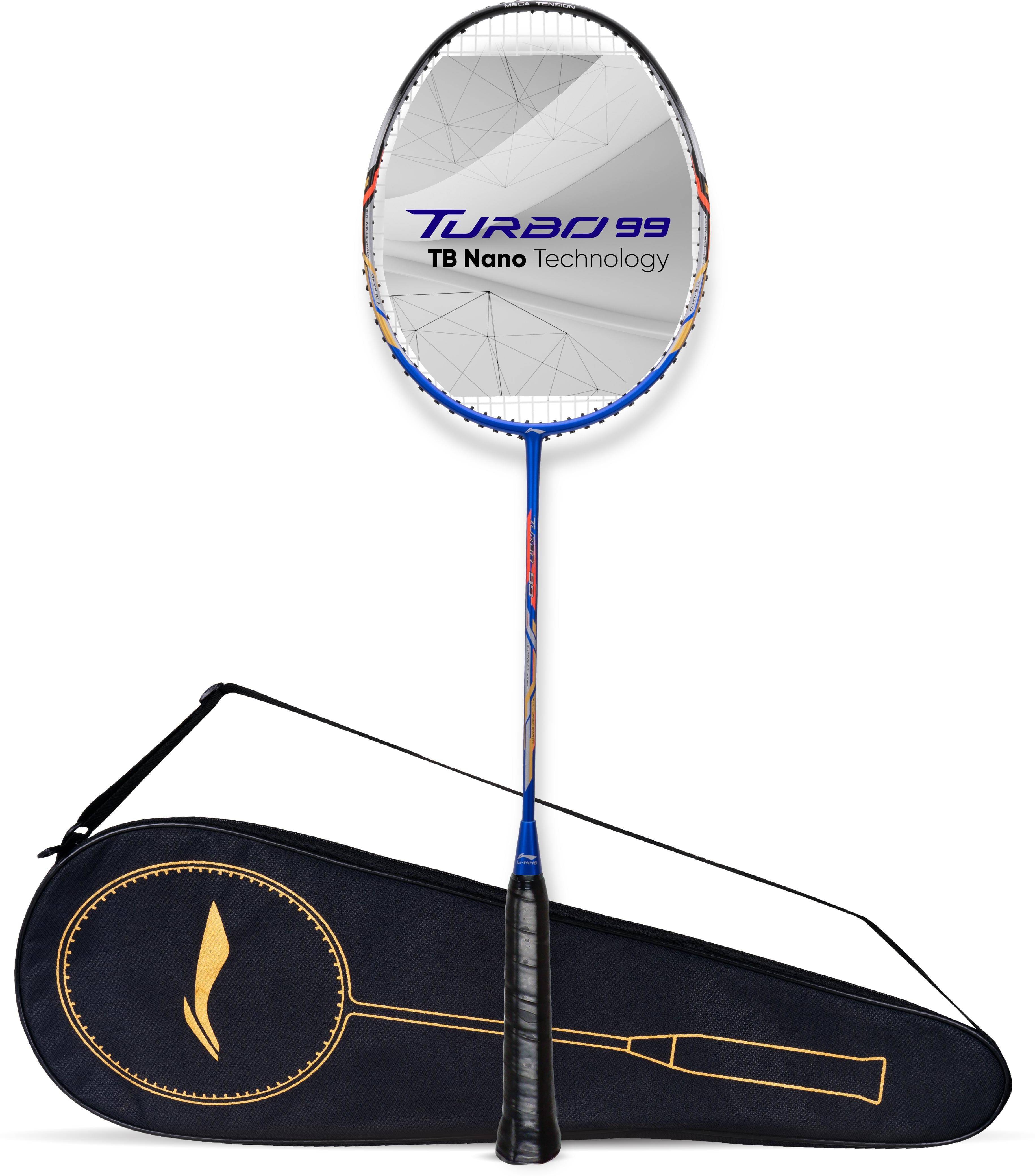     			Li-Ning Turbo 99 Strung Carbon Fibre Badminton Racket With Free Full Cover (Blue / Black)