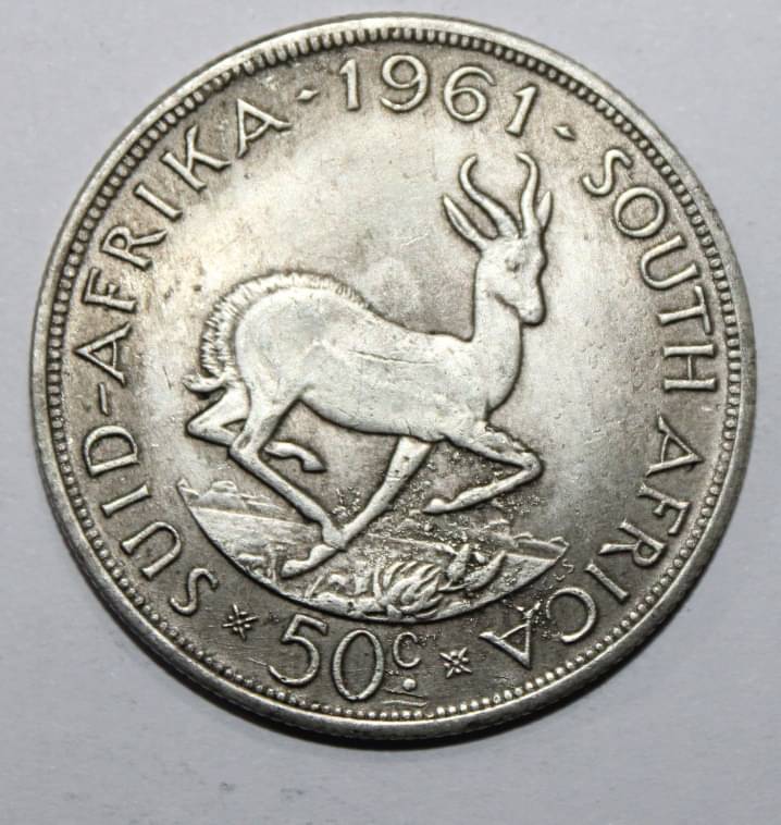     			Luxury - Heavy 50C 1961 South africa Very rare world coin for collection Numismatic Coins