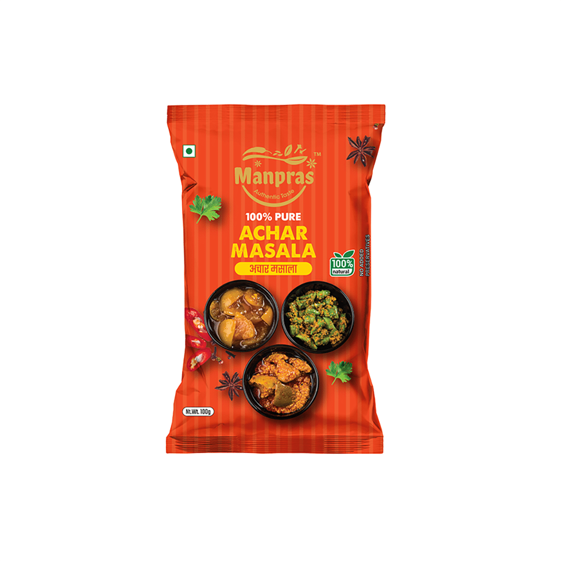     			MANPRAS ACHAR MASALA 100GM [ PACK OF 3 ] Masala 100 gm
